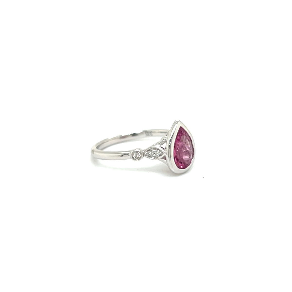 White Gold Pink Tourmaline Ring