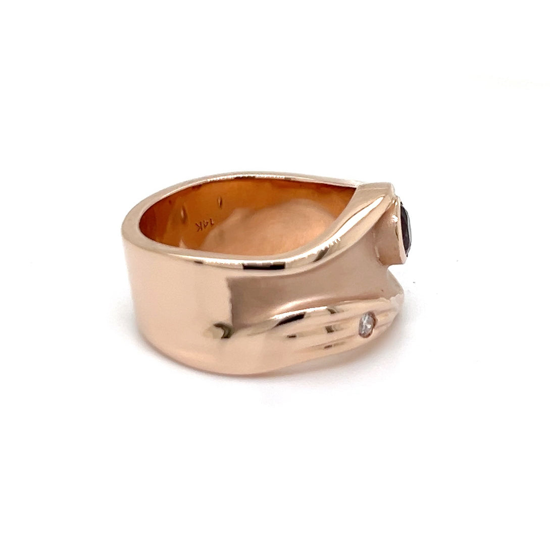 Rose Gold Pink Tourmaline Ring