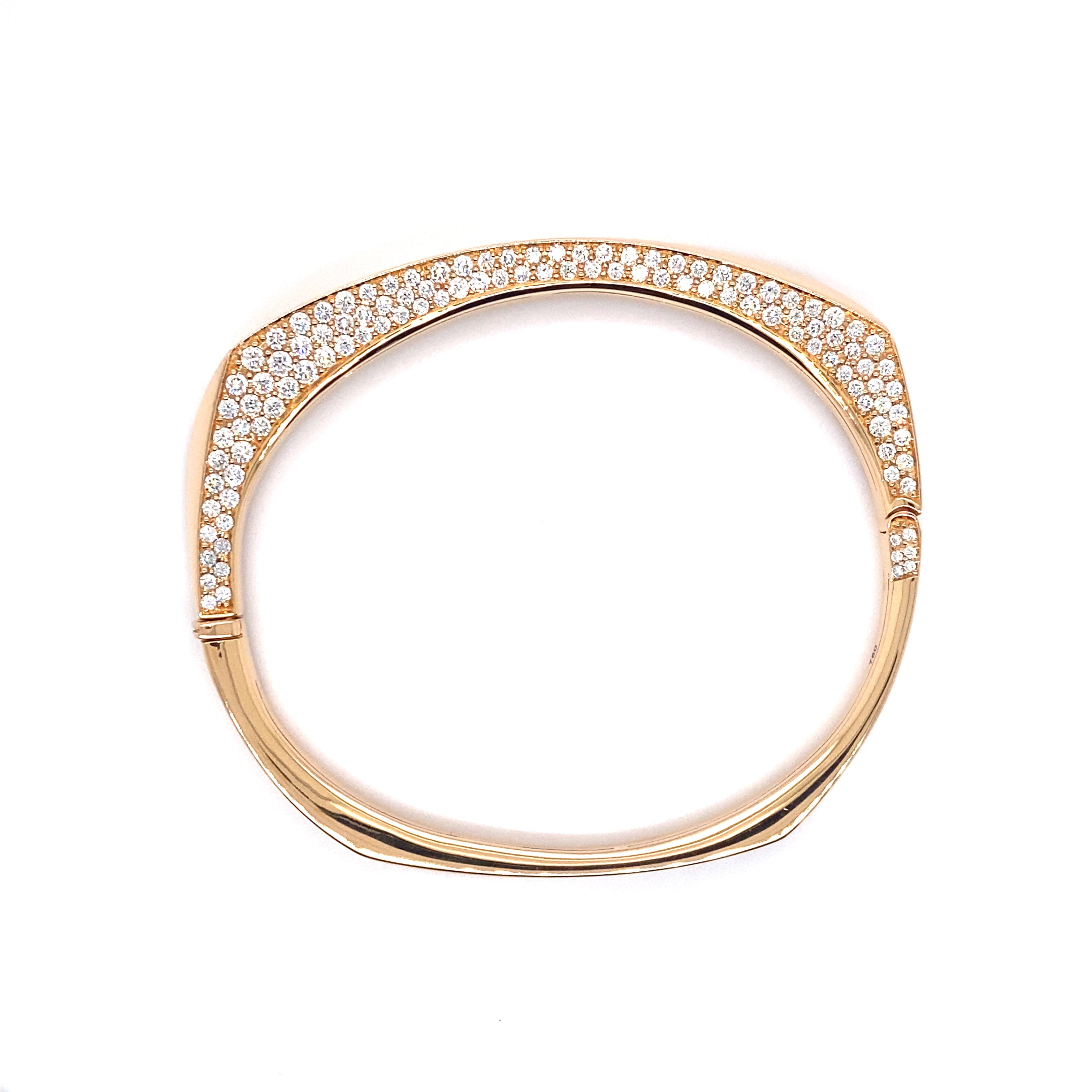 18ct rose gold diamond bangle