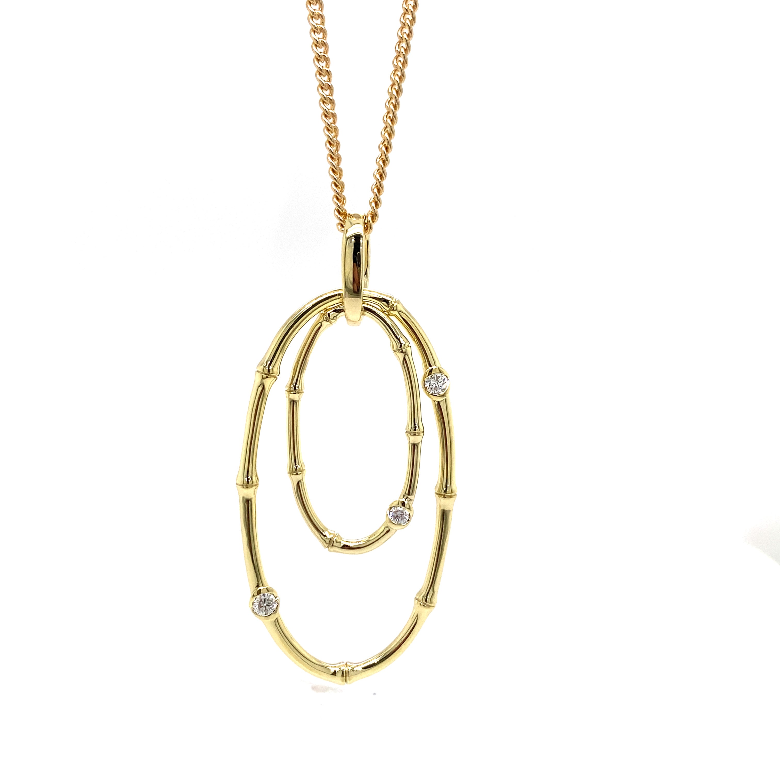 9ct yellow gold diamond pendant.