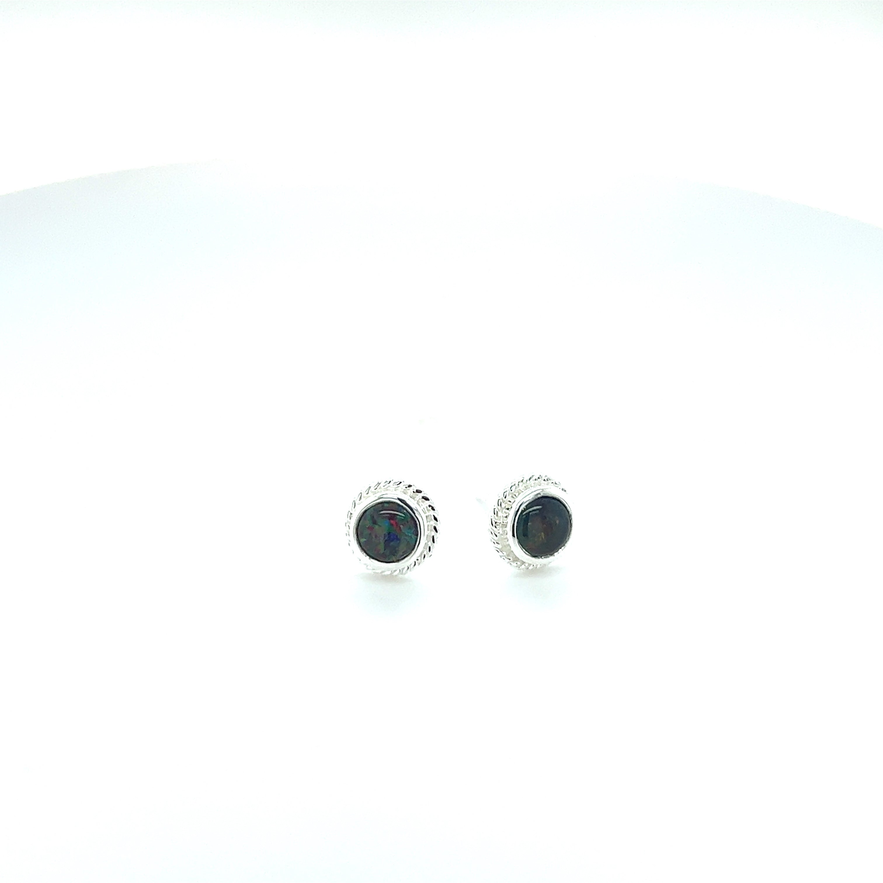 Sterling Silver Triplet Opal Earrings