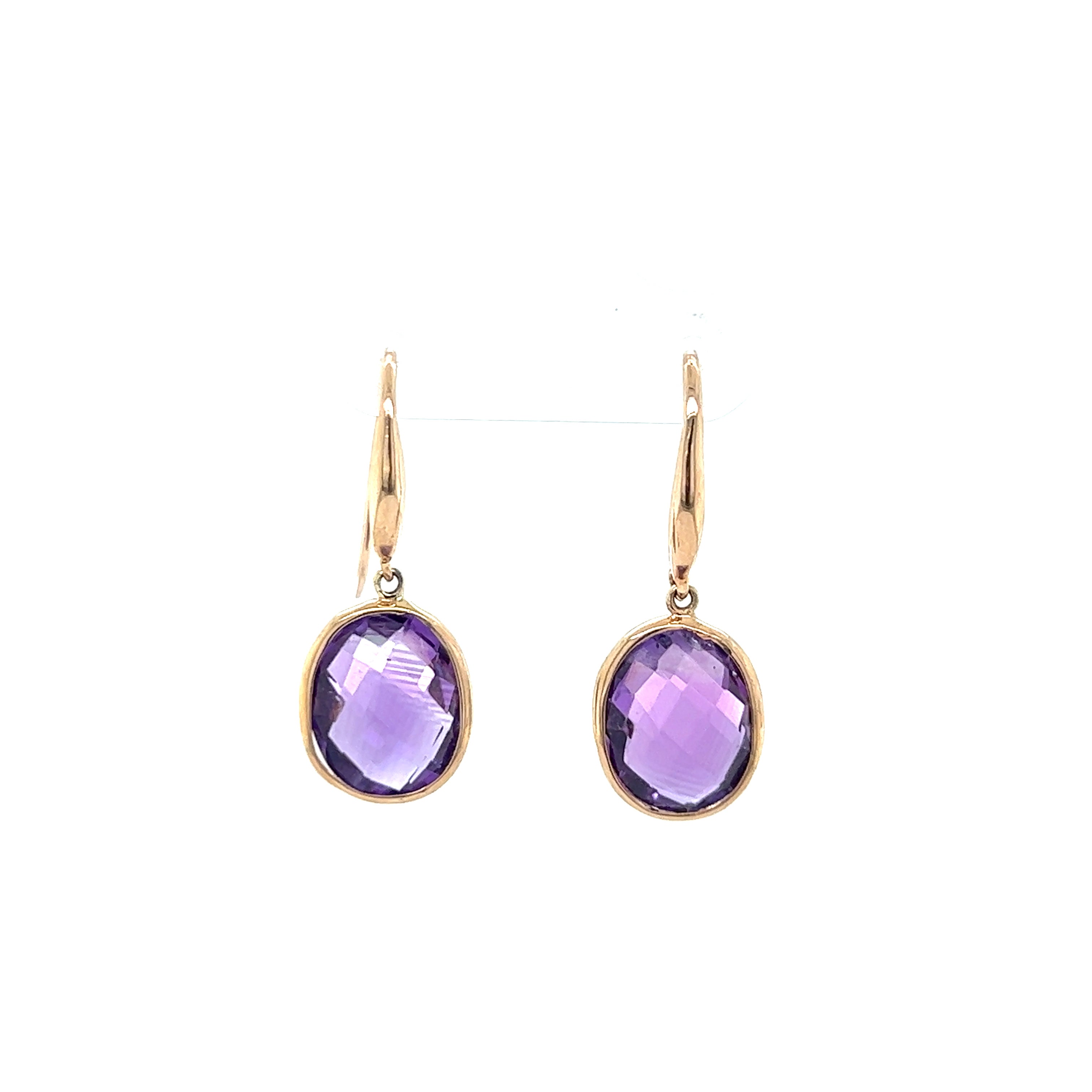 9ct Rose Gold Amethyst Earrings