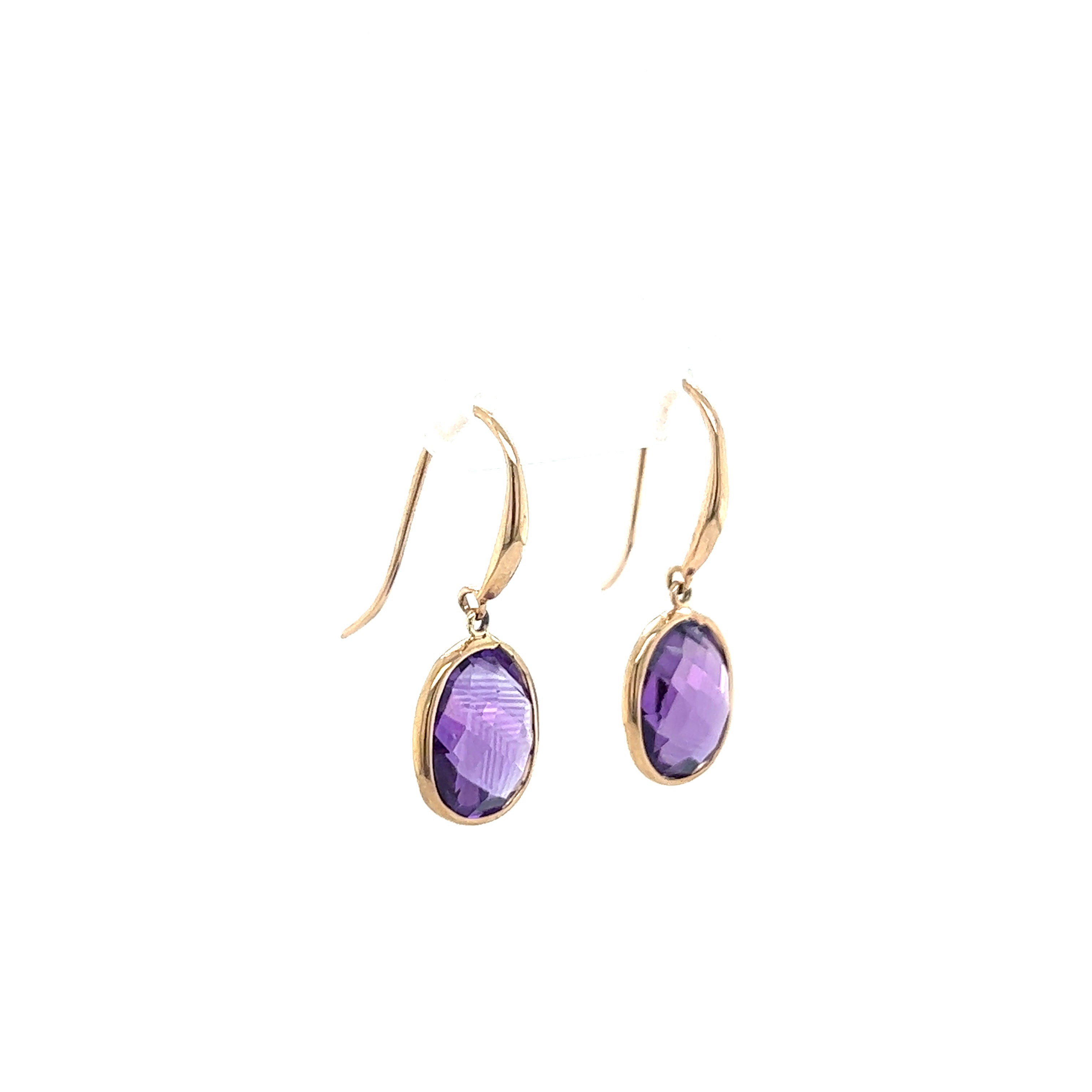 9ct Rose Gold Amethyst Earrings