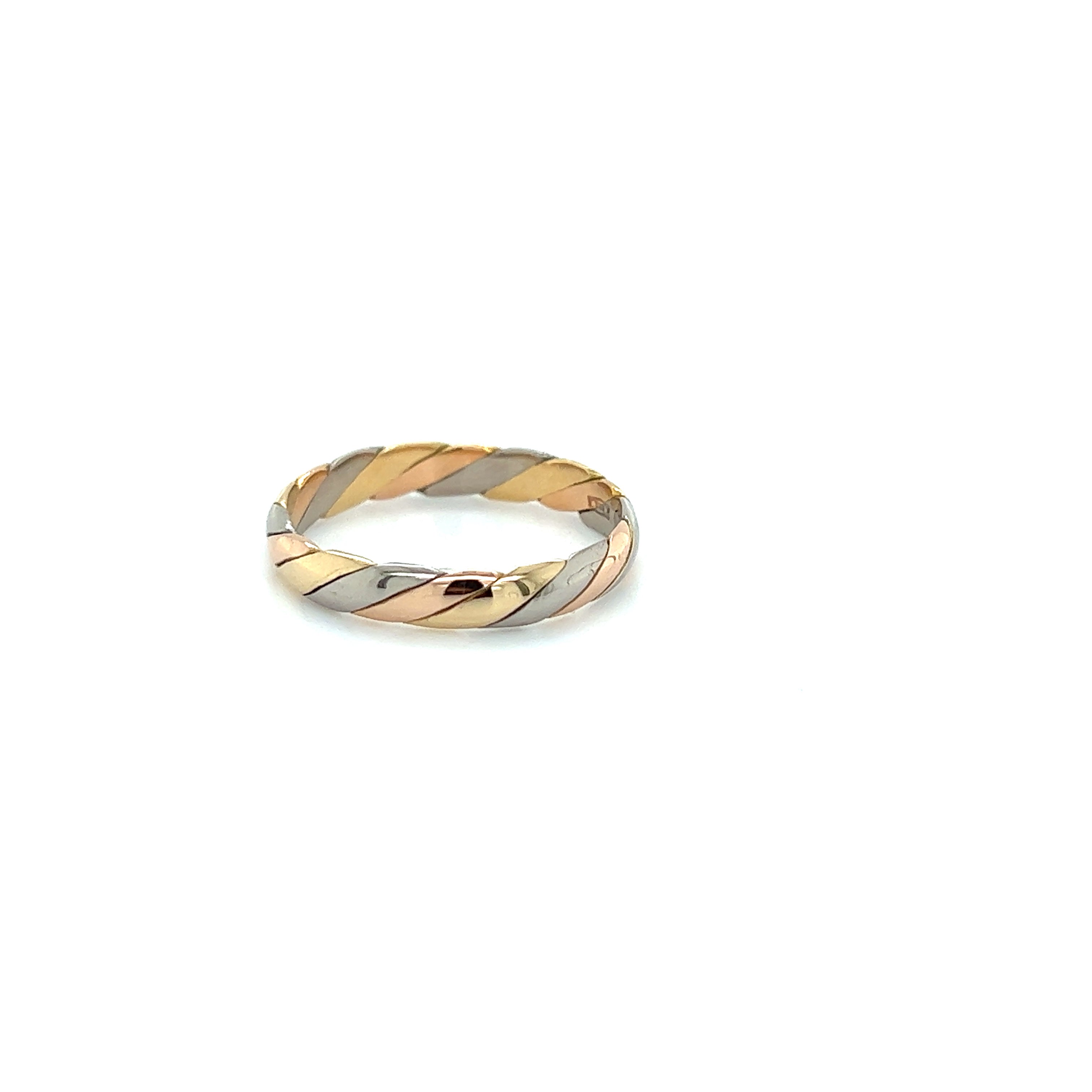 18ct yellow white and rose gold ring.
