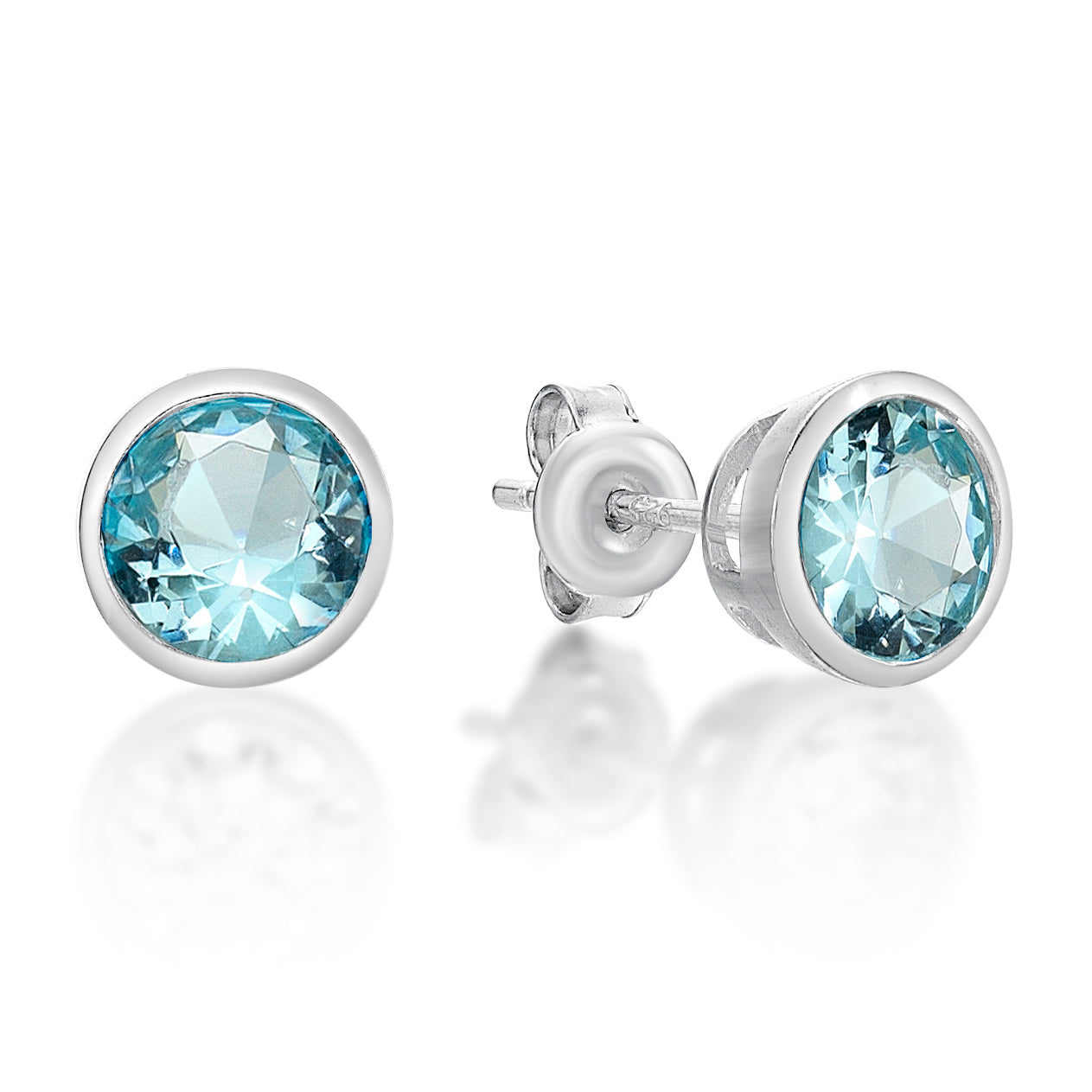 Sterling Silver March Birthstone Earrings
