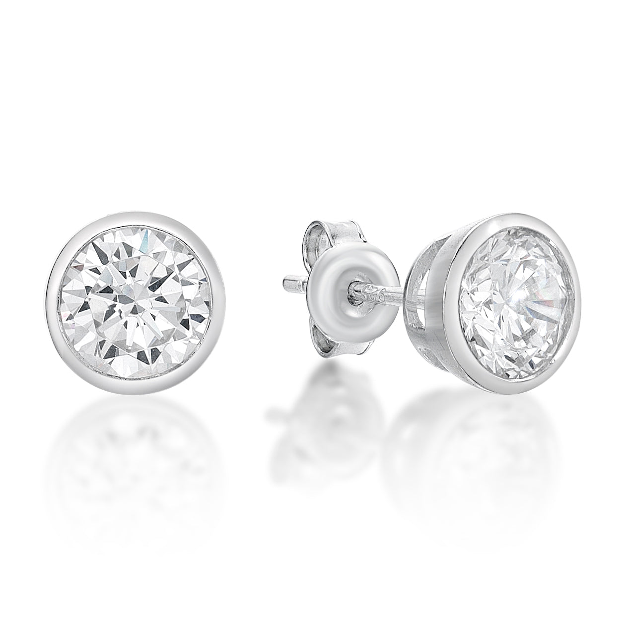 Sterling Silver April Birthstone Earrings