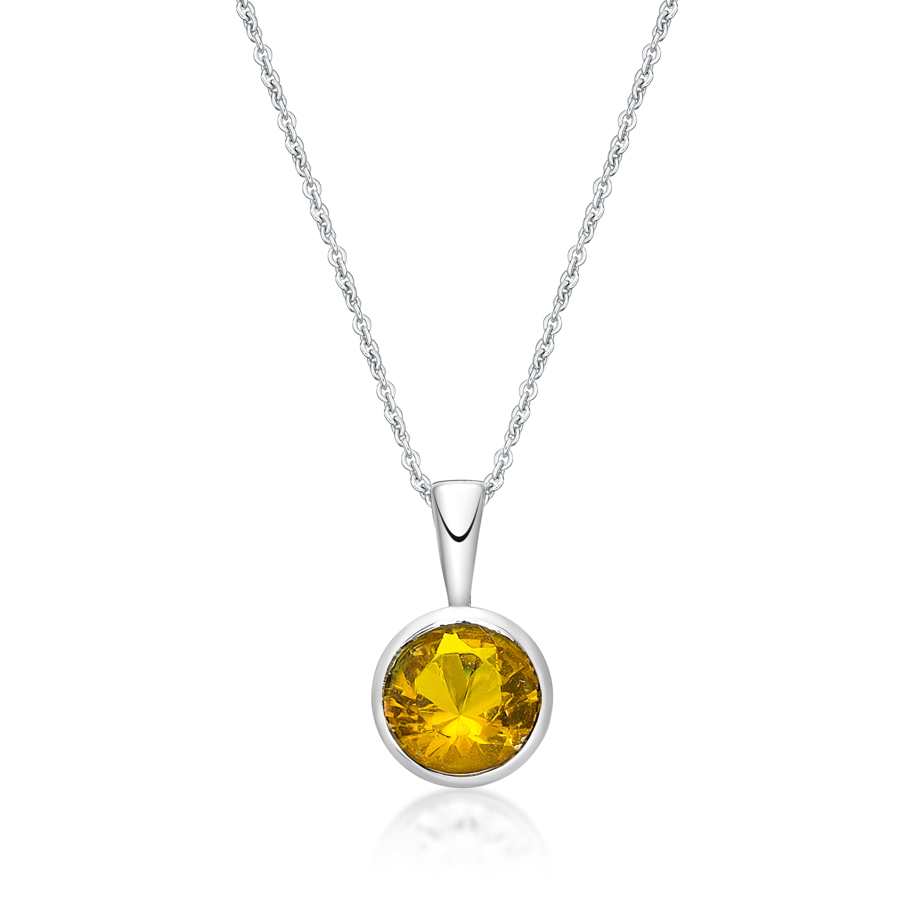 Sterling Silver November Birthstone Pendant and Chain