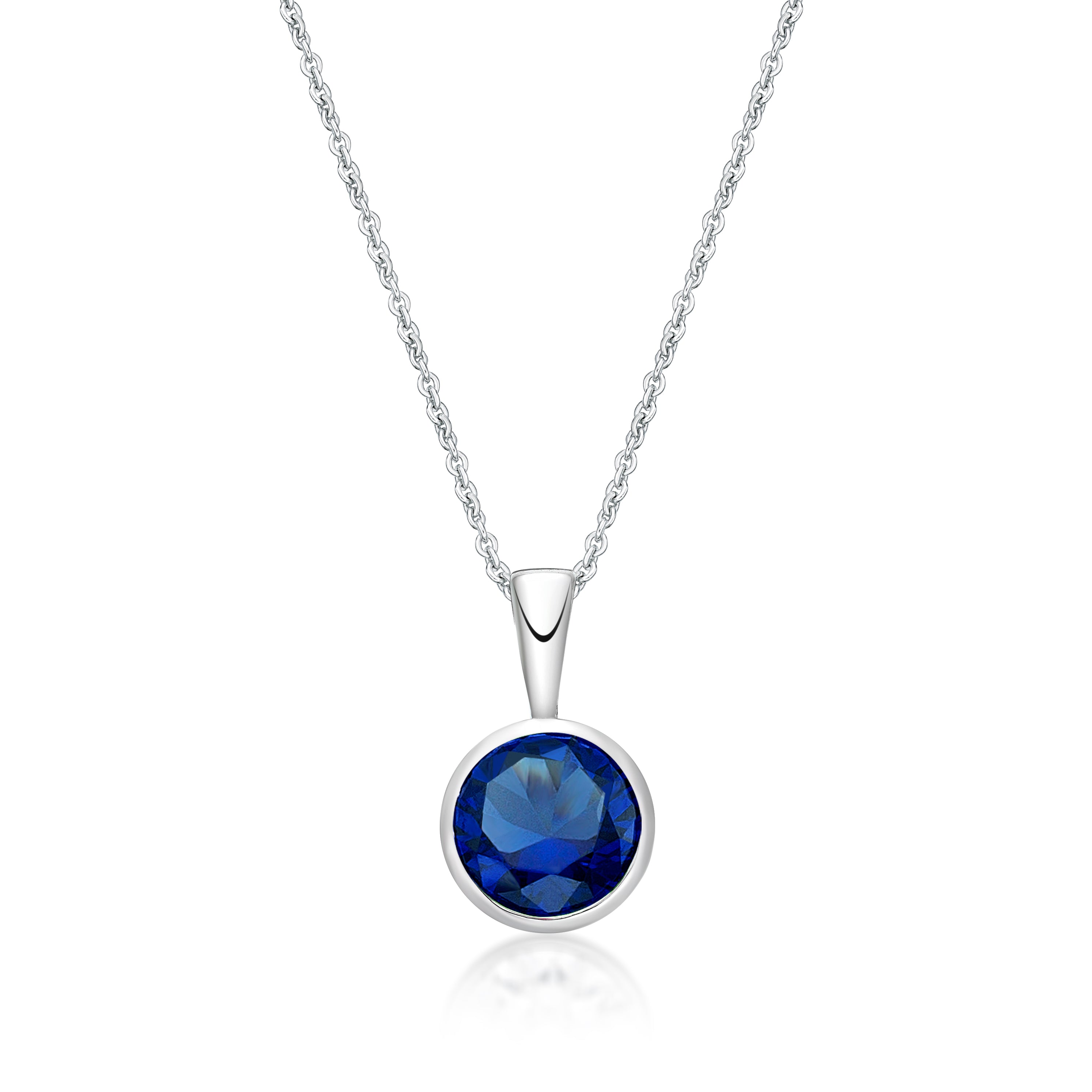 Sterling Silver September Birthstone Pendant and Chain