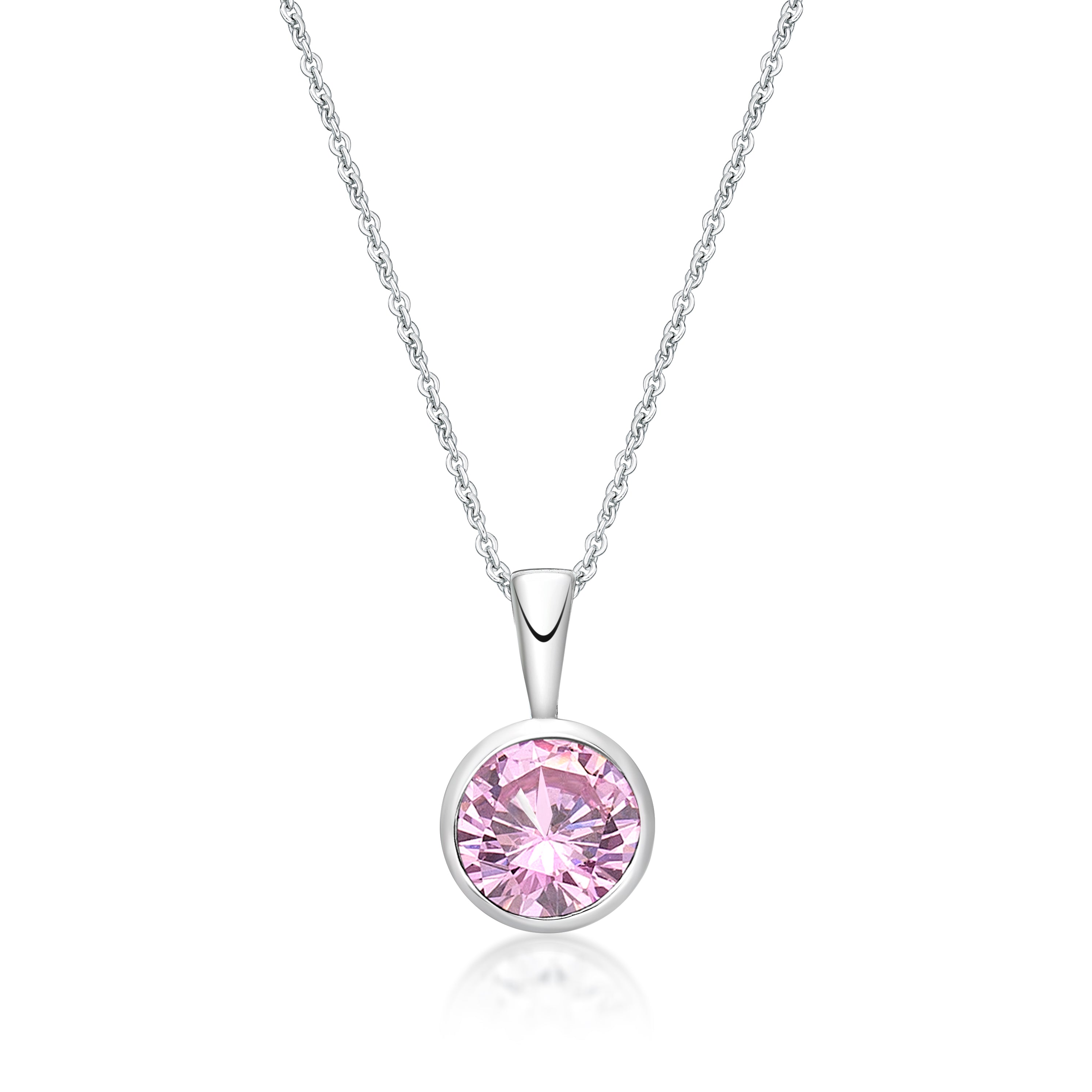 Sterling Silver October Birthstone Pendant and Chain