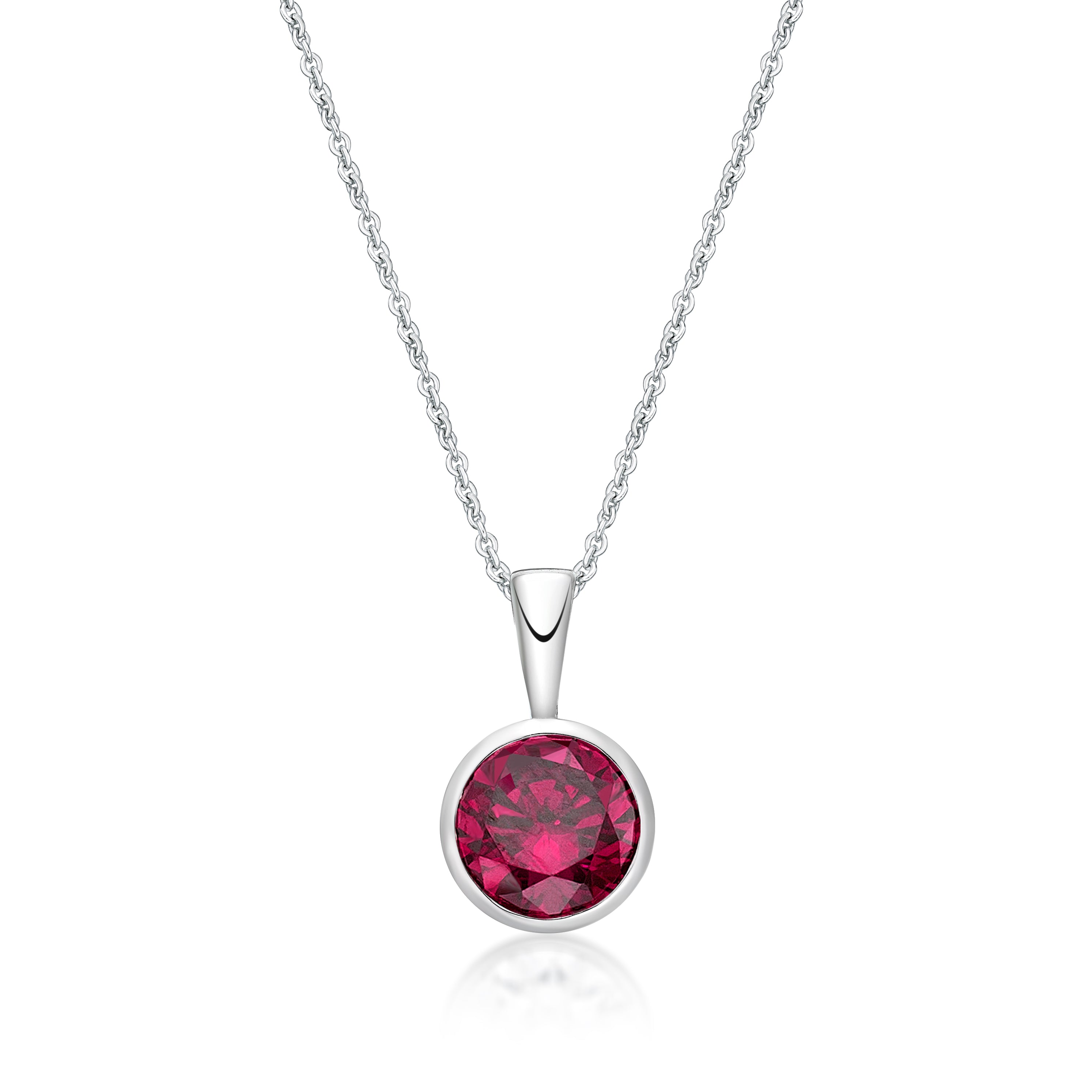 Sterling Silver July Birthstone Pendant and Chain