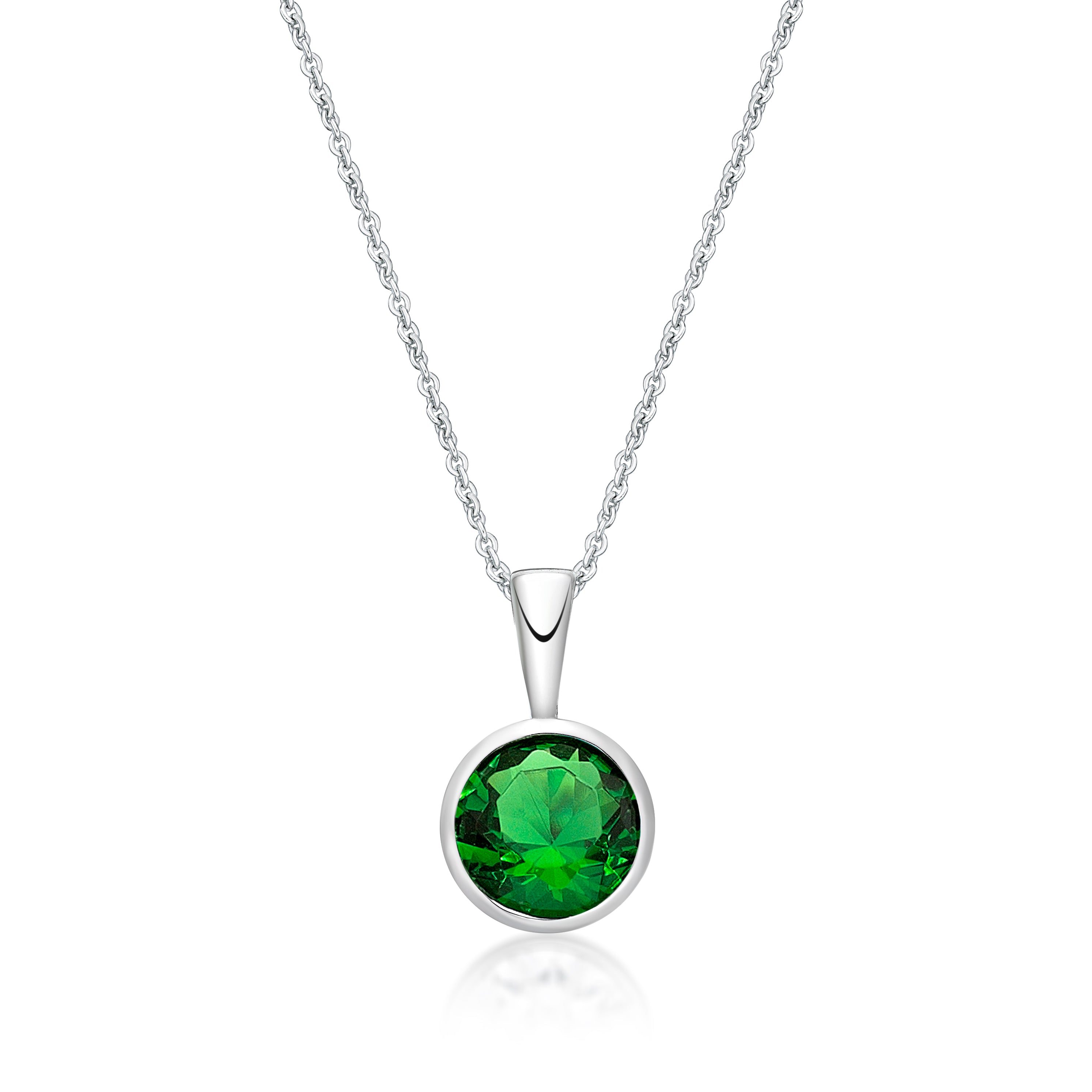 Sterling Silver May Birthstone Pendant and Chain