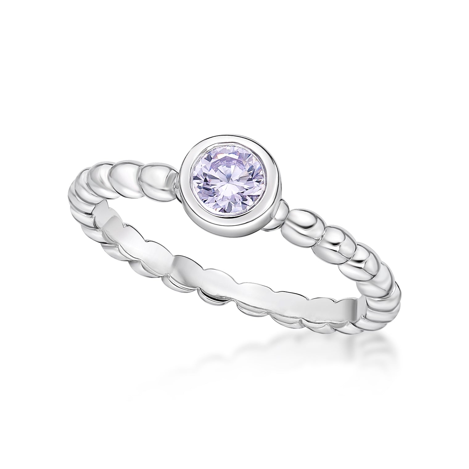 Serling Silver June Birthstone ring