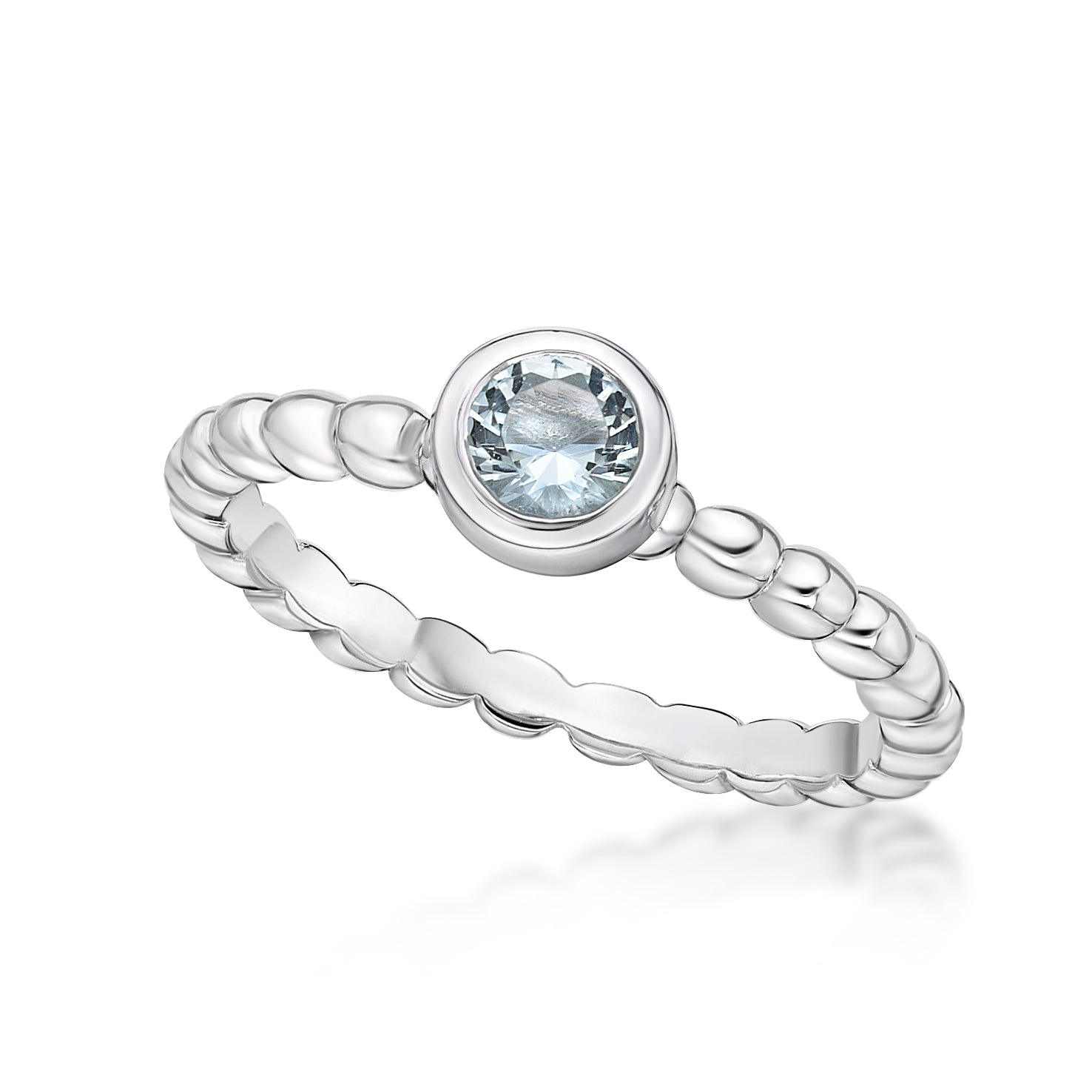 Sterling Silver March Birthstone ring