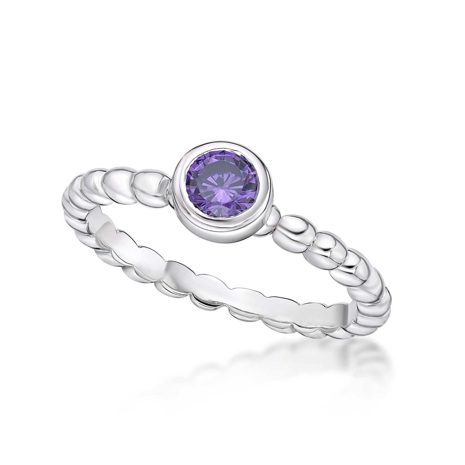 Sterling Silver February Birthstone Ring