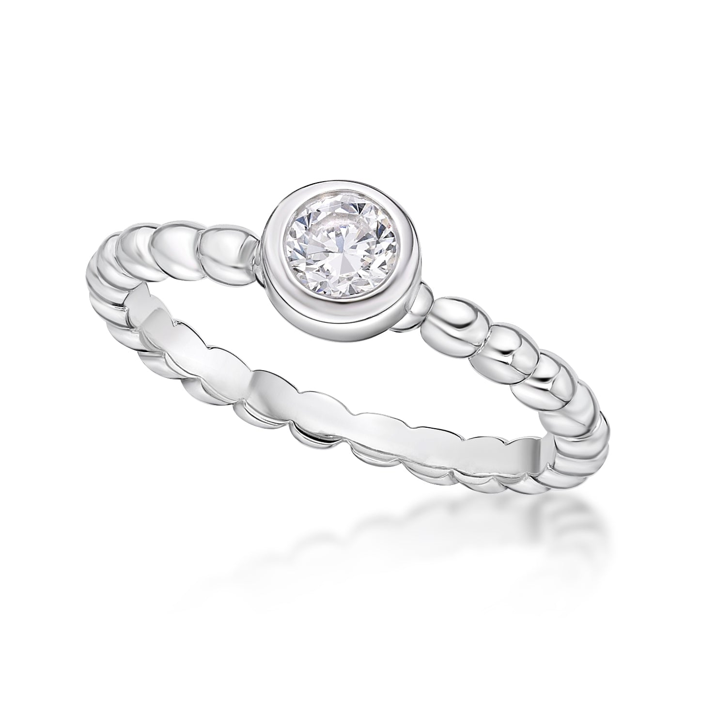Sterling Silver April Birthstone Ring