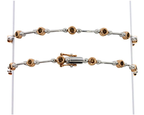 18ct white and rose gold Champagne Diamond Bracelet
