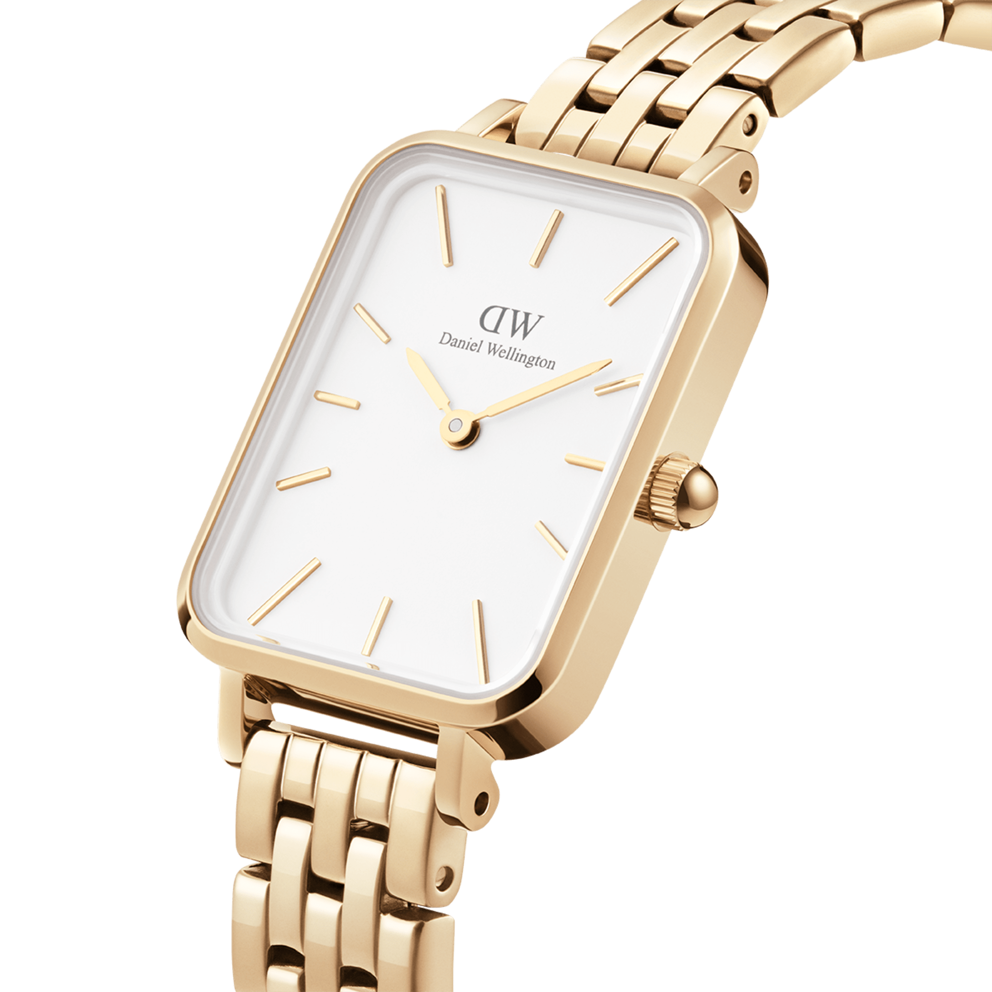 Daniel Wellington Quadro 20x26 5-Link Gold & White Watch