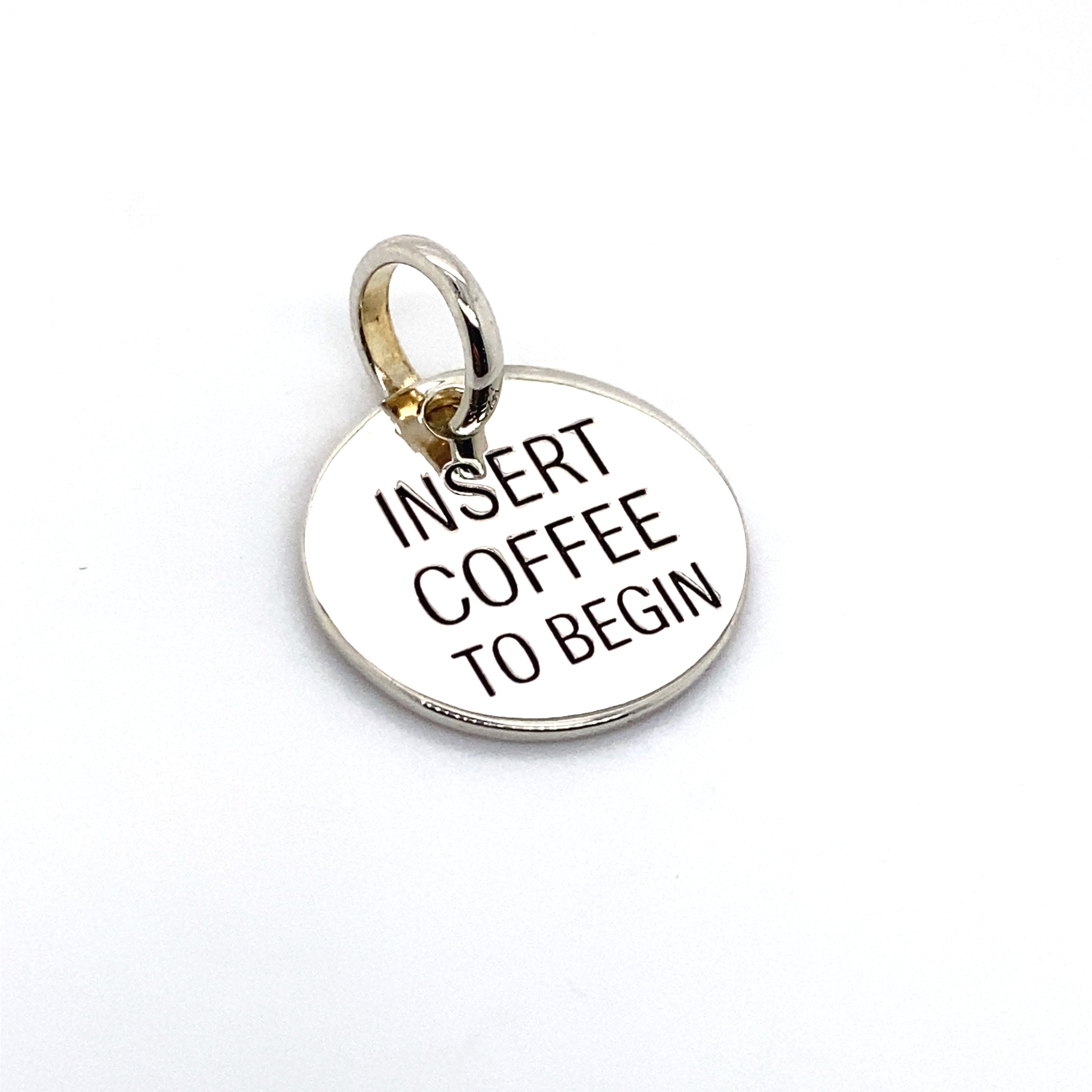 insert coffee to begin pendant charm