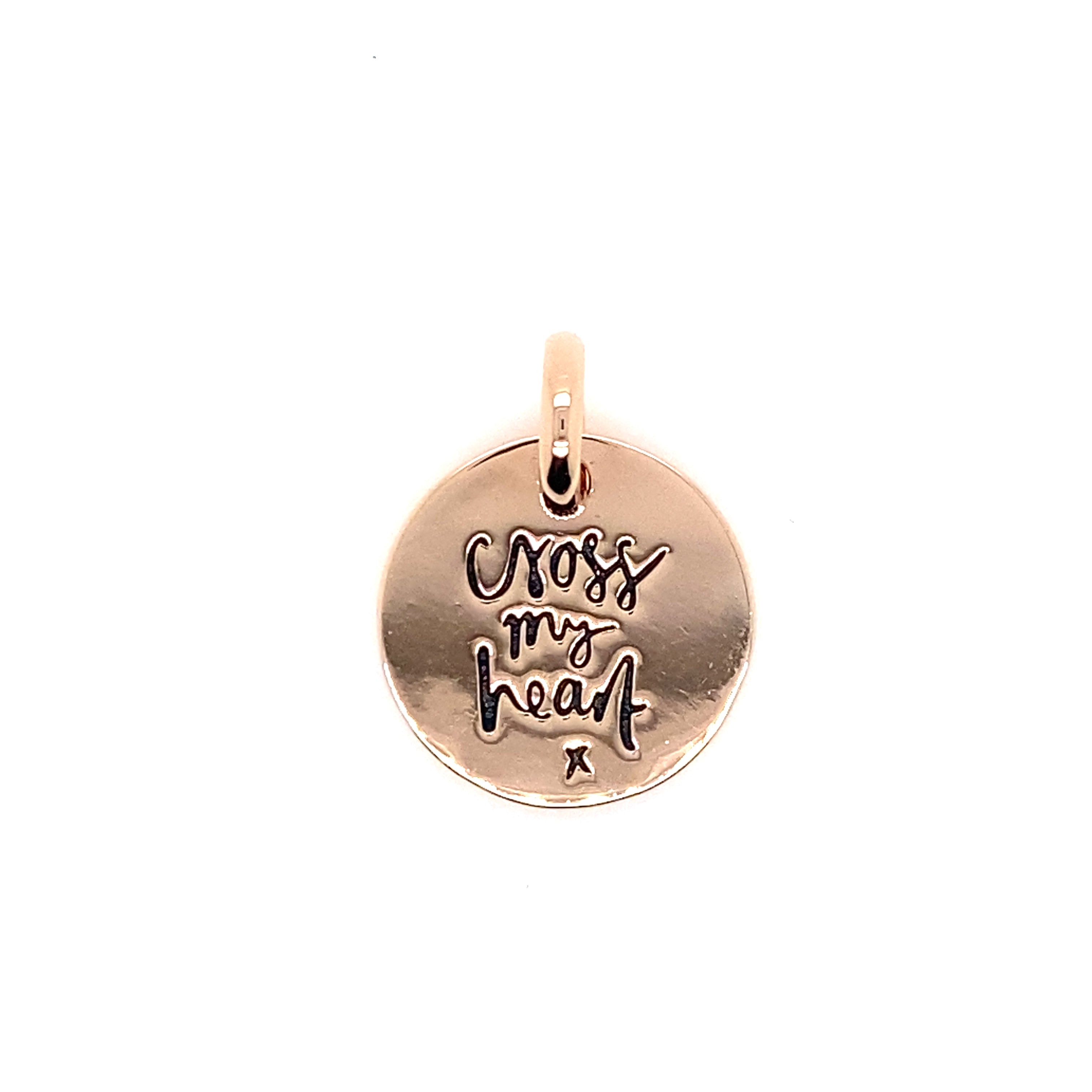 rose gold plated cross my heart pendant charm