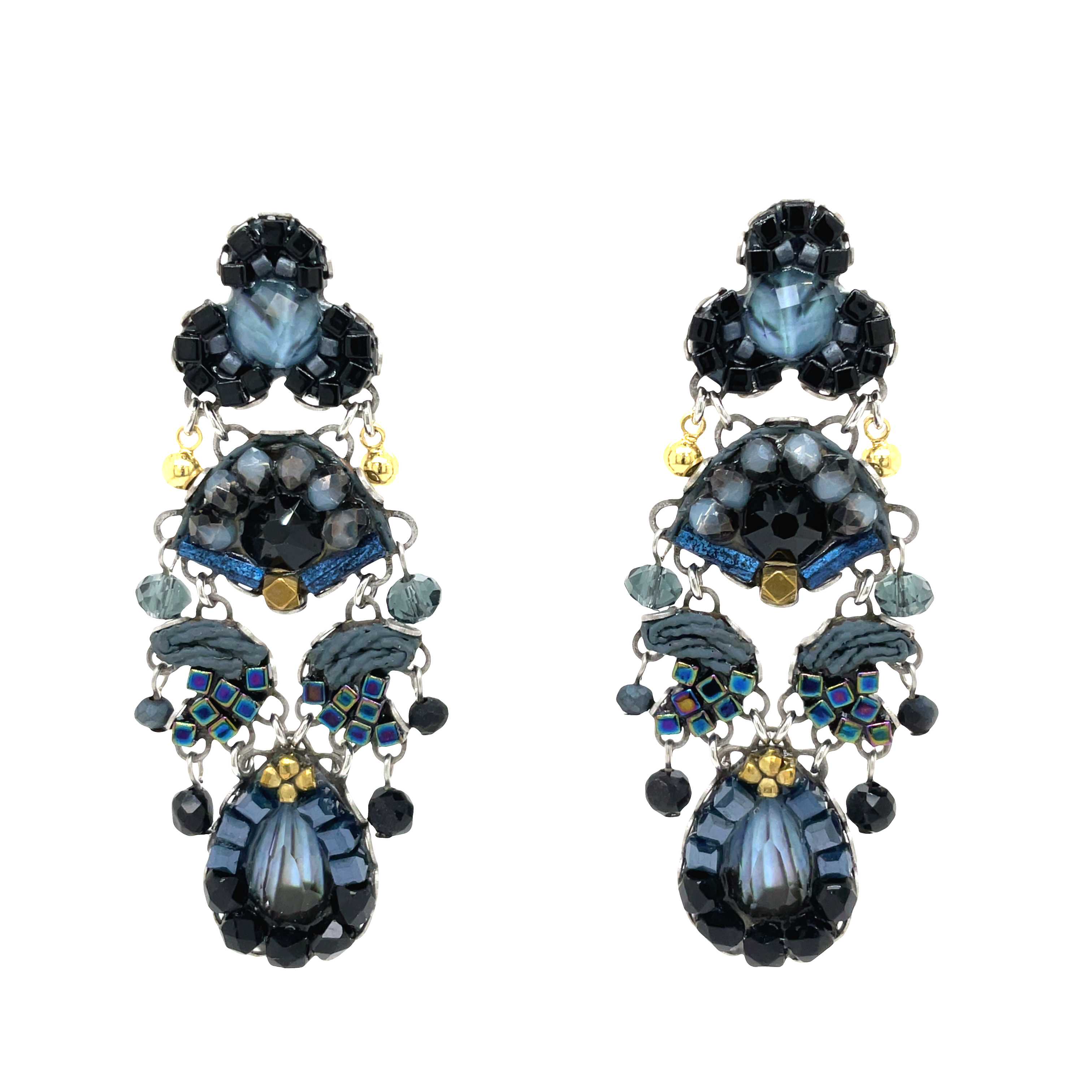Handcrafted Fabric and Bead Earrings
