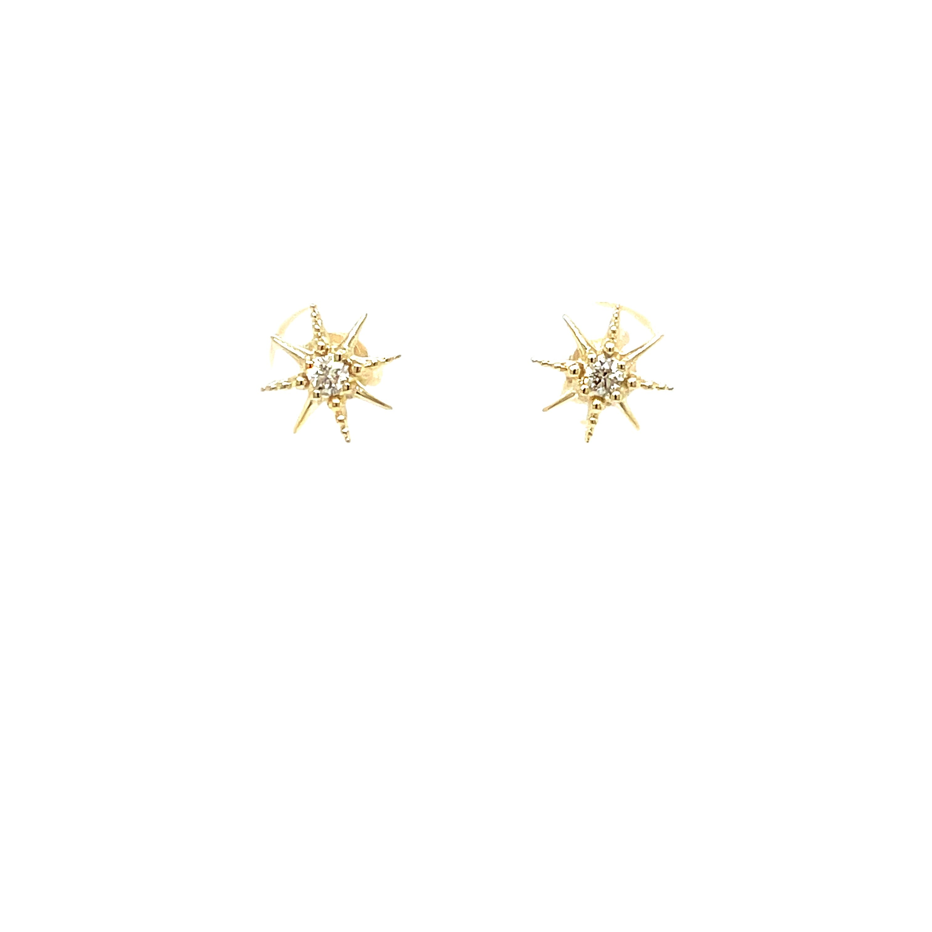 9ct Yellow Gold Starlight Diamond Earrings