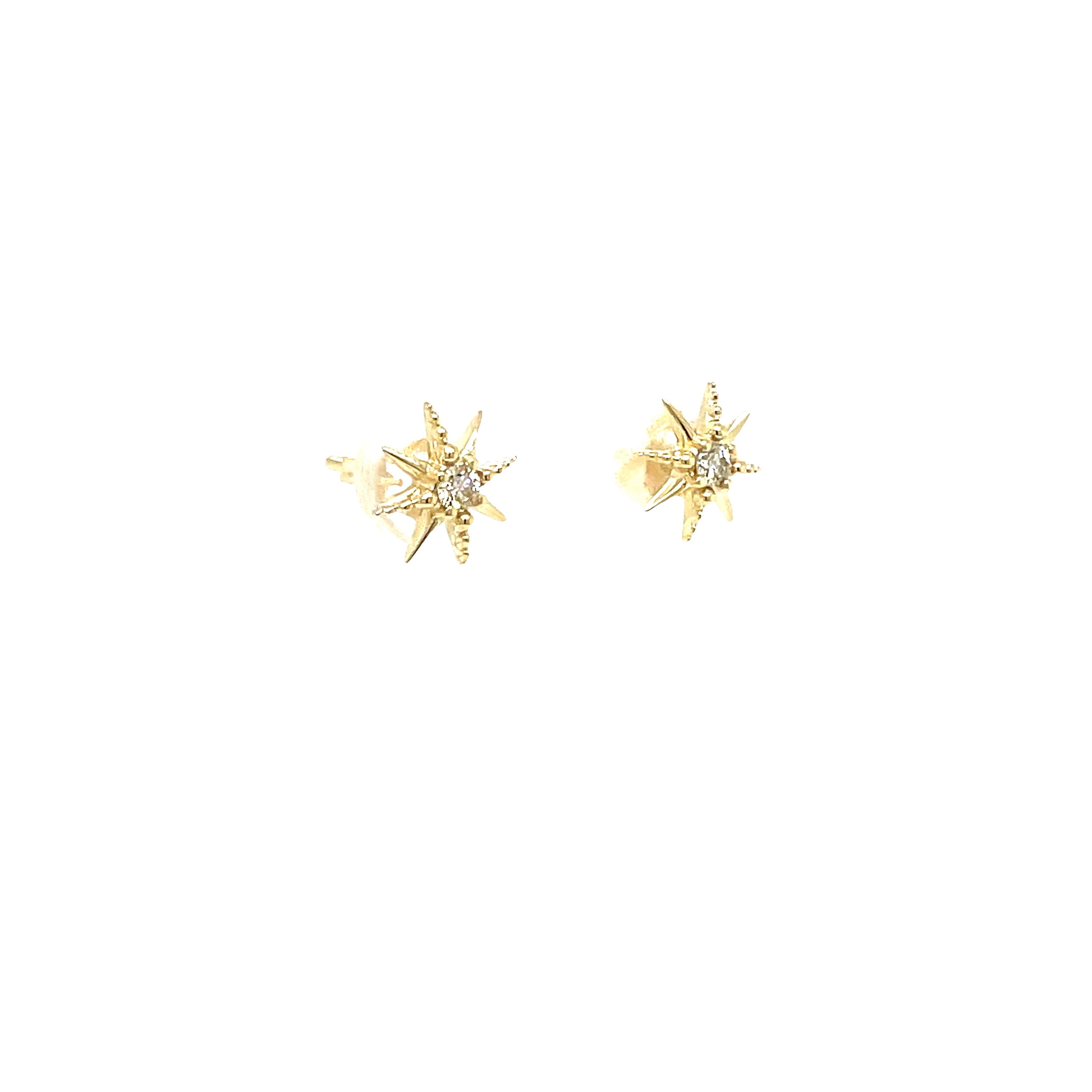 9ct Yellow Gold Starlight Diamond Earrings