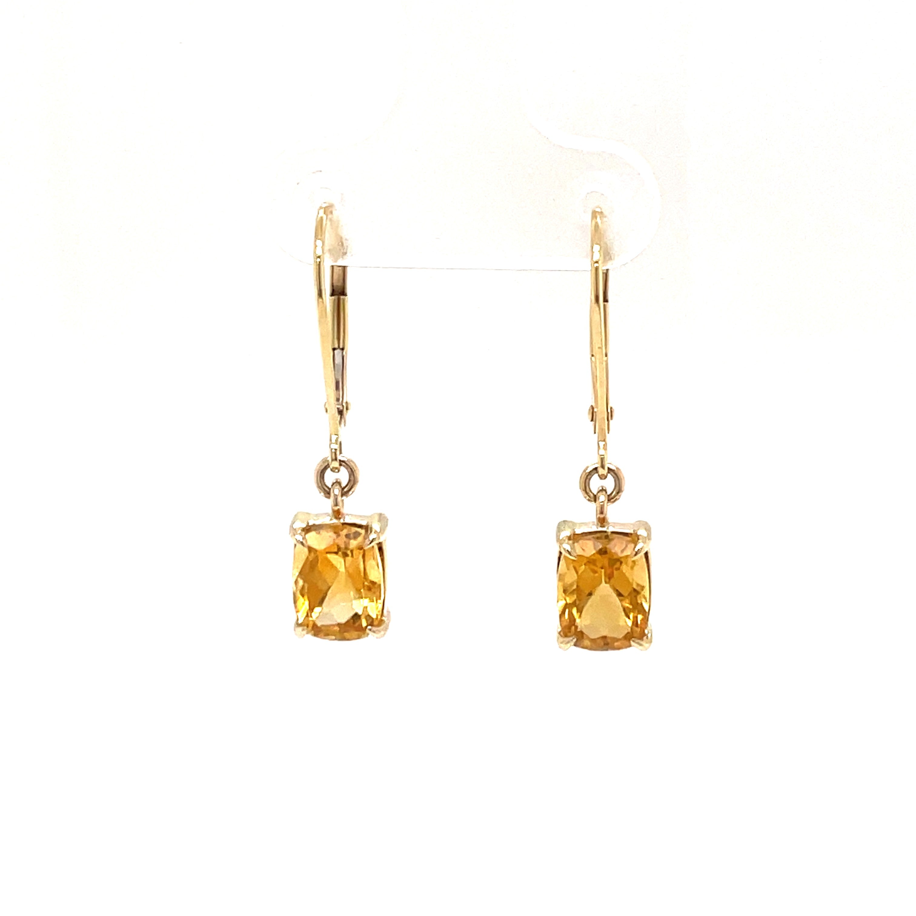 9ct Yellow Gold Oval Citrine Drop earrings