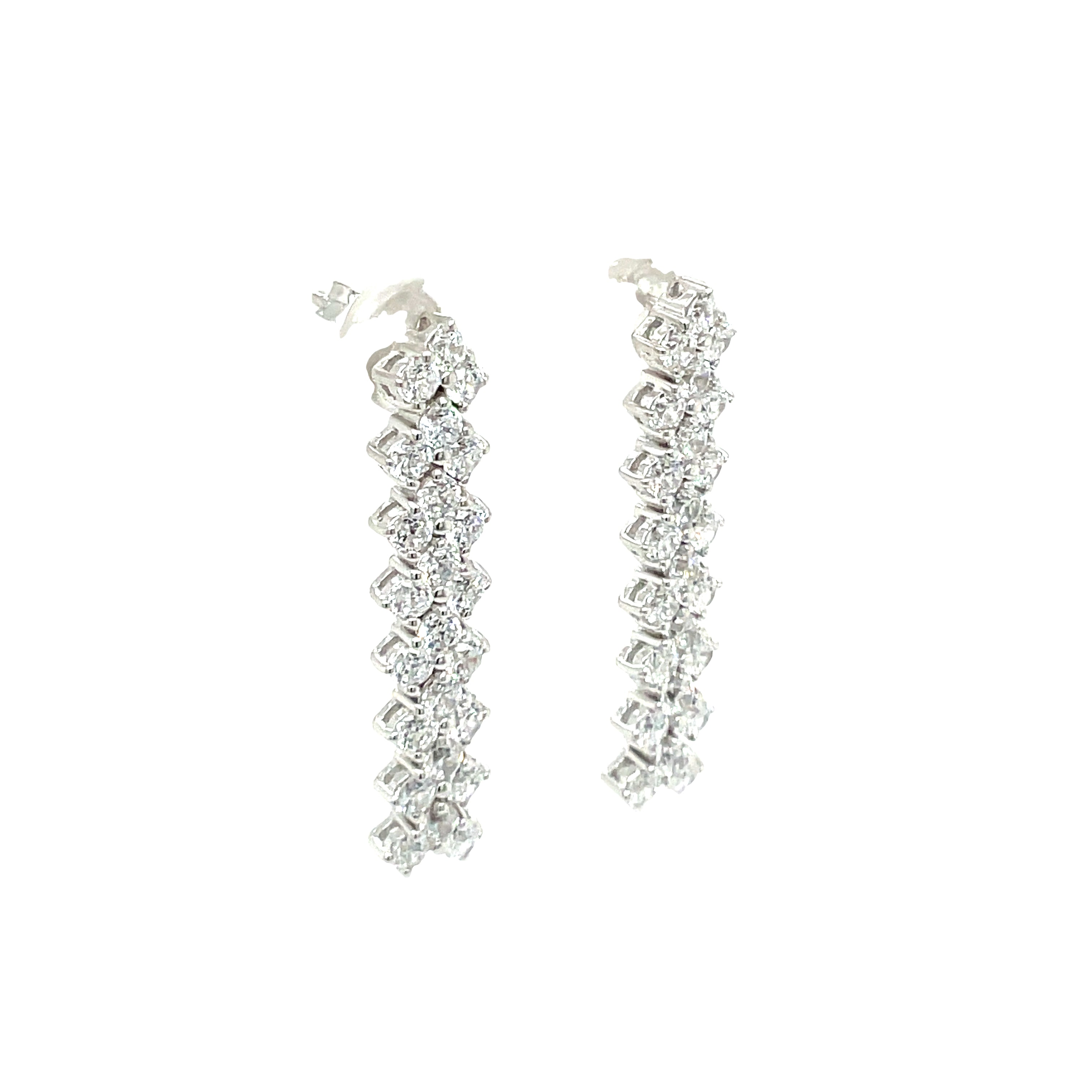 Sterling Silver Cubic Zirconia Fancy Drop Earrings