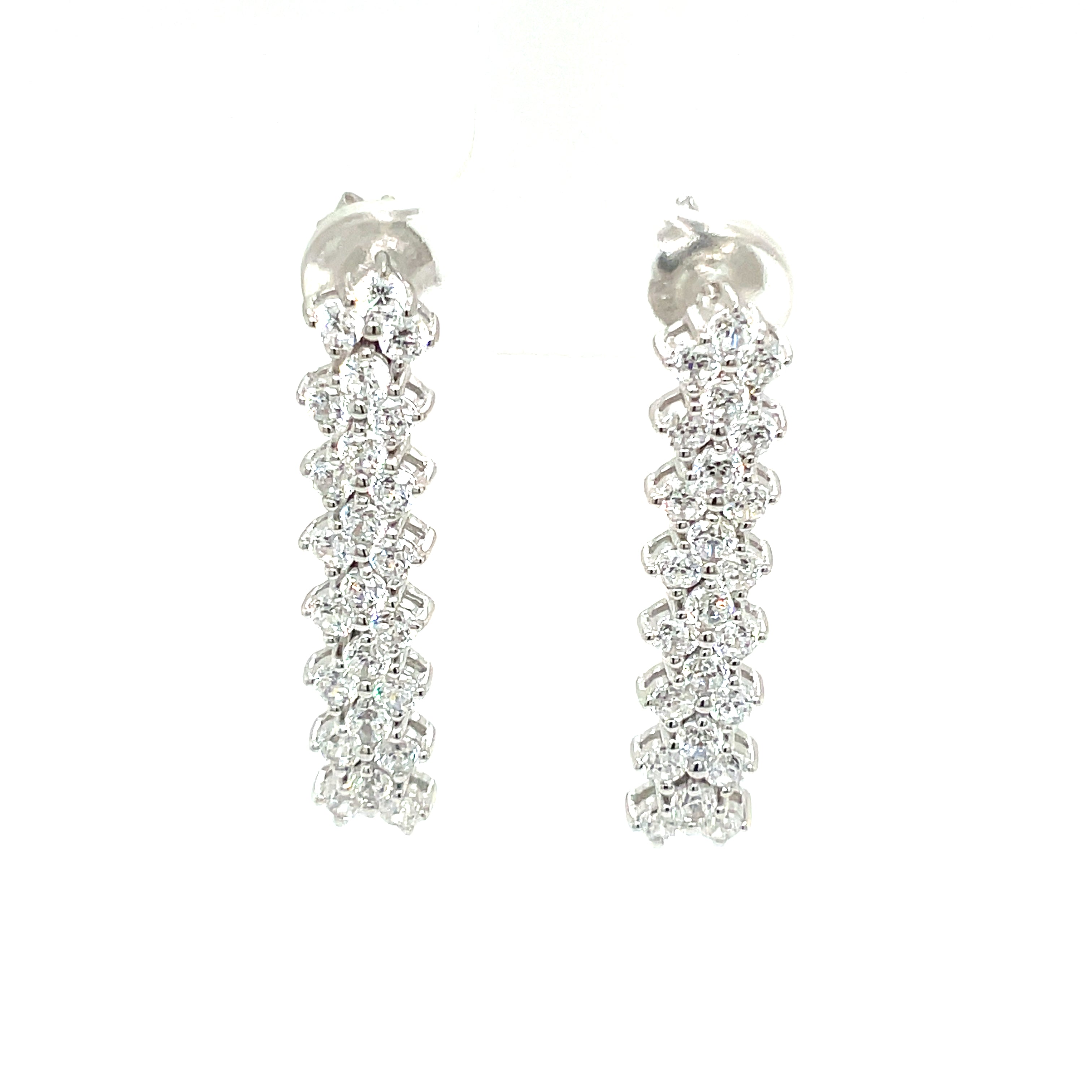 Sterling Silver Cubic Zirconia Fancy Drop Earrings