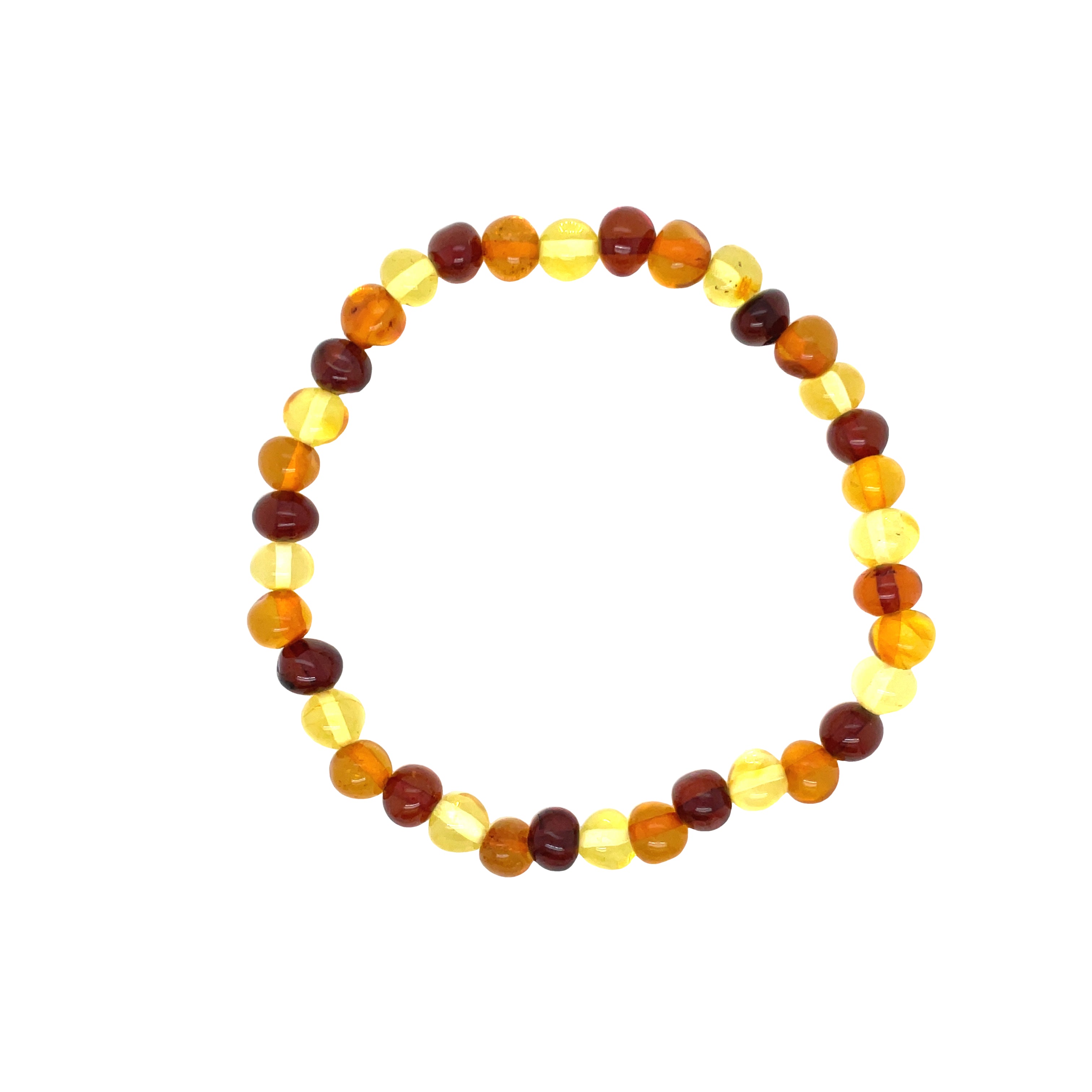 Multi-Coloured Amber Elastic Bracelet