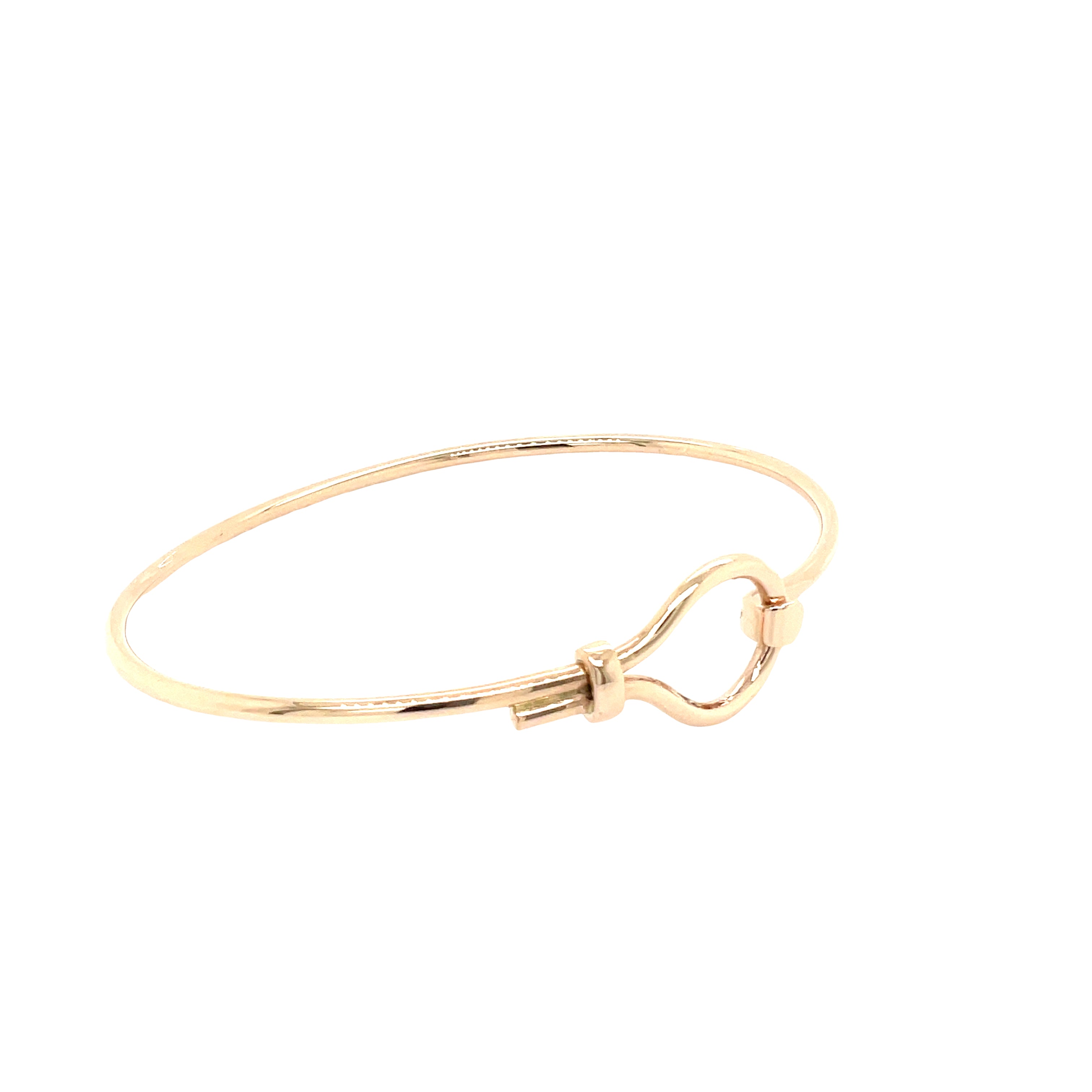 9ct Rose Gold Handmade Hook and Eye Bangle