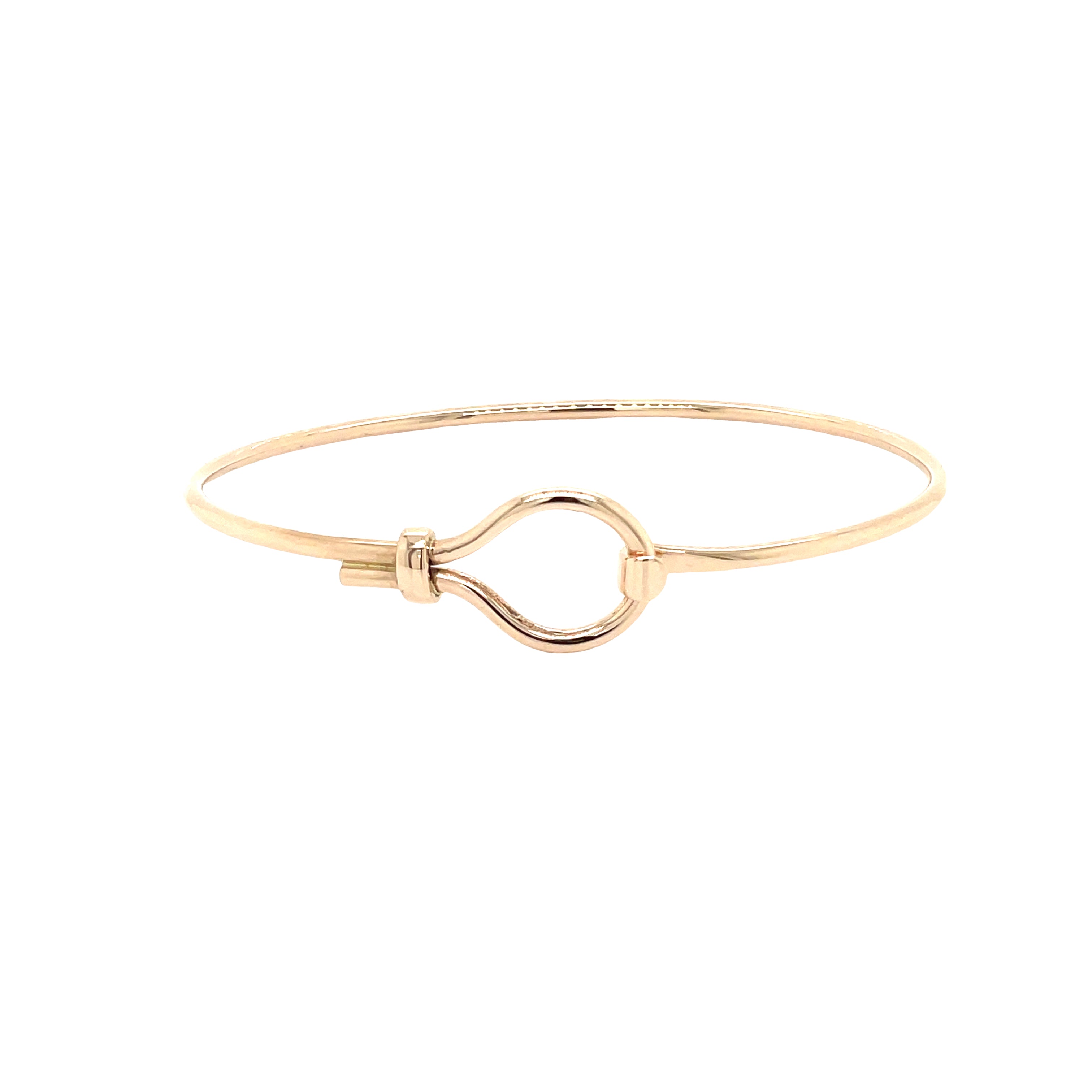 9ct Rose Gold Handmade Hook and Eye Bangle