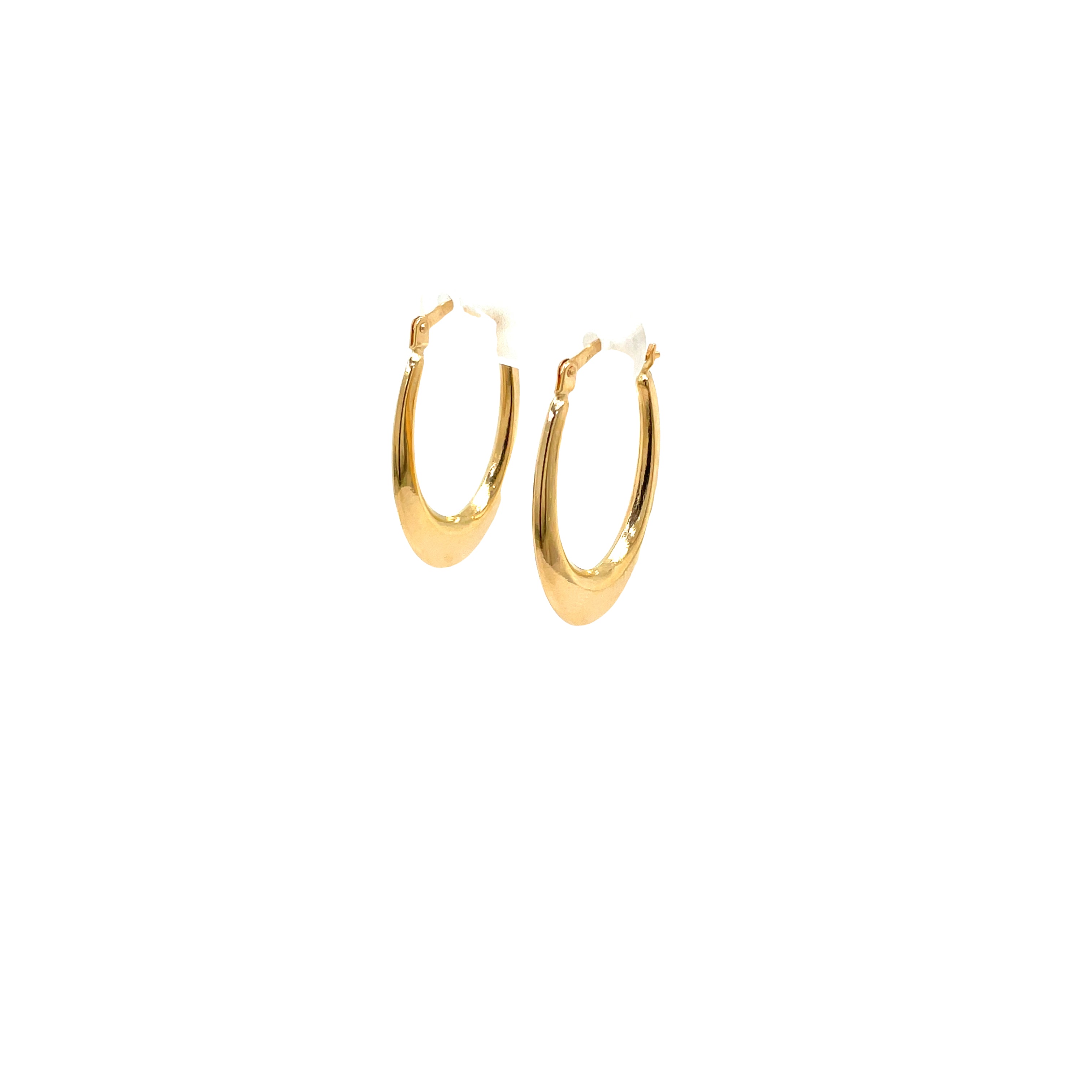 9ct Yellow Gold Plain Tapered Hoop Earrings