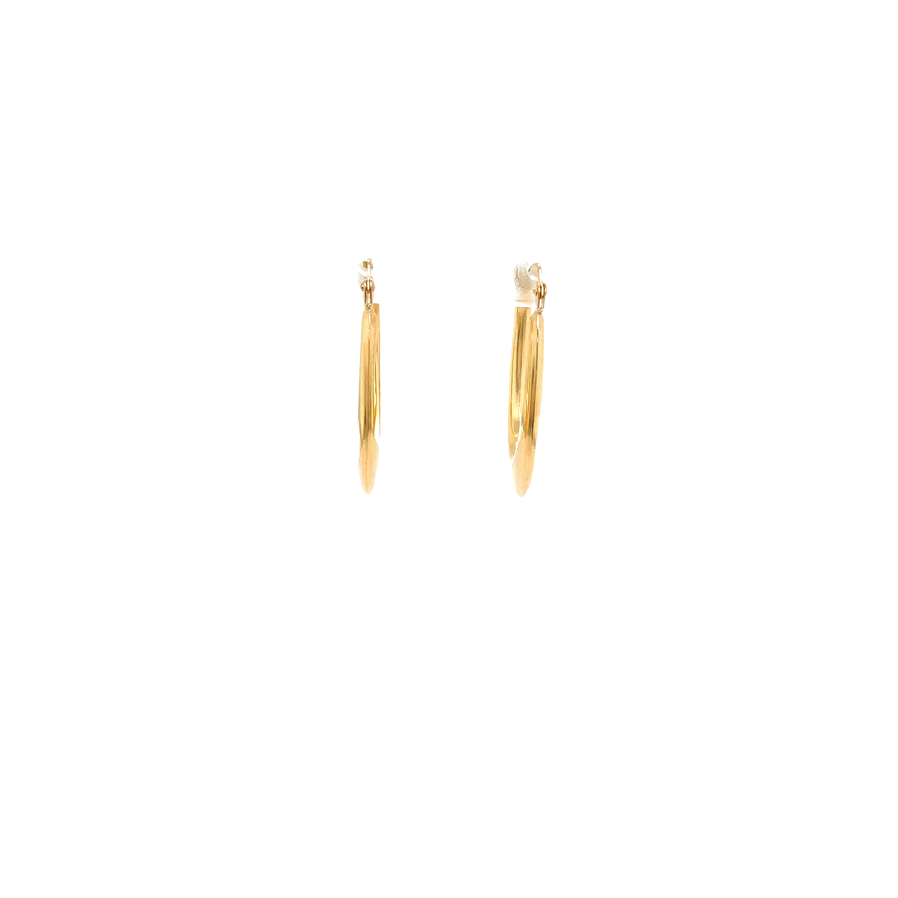 9ct Yellow Gold Plain Tapered Hoop Earrings