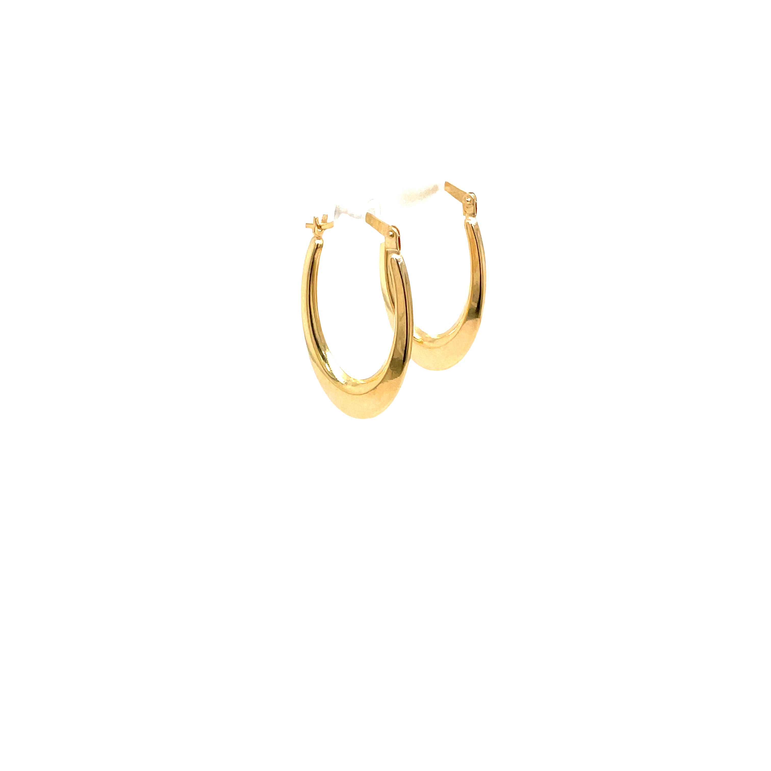 9ct Yellow Gold Plain Tapered Hoop Earrings