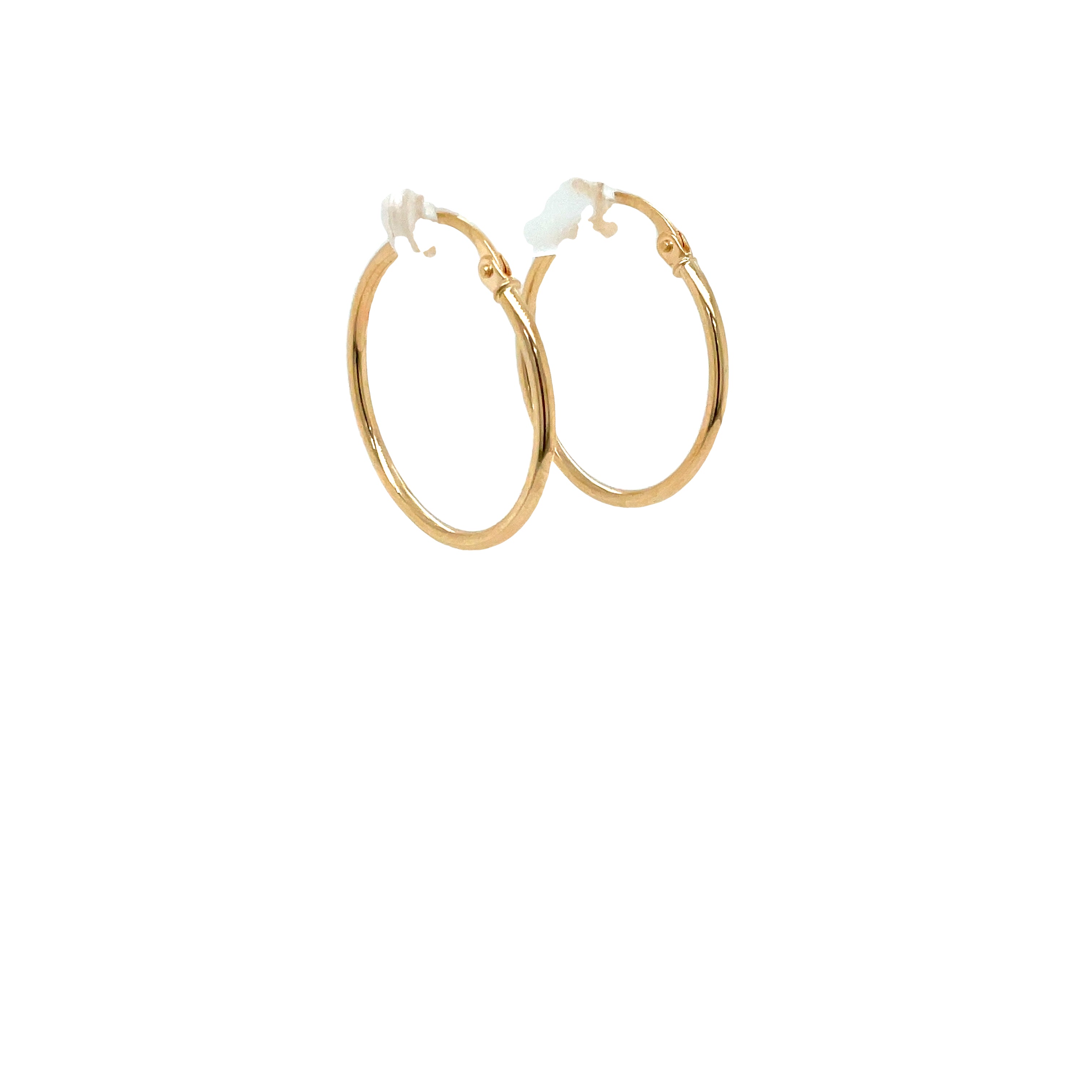 9ct Yellow Gold Round Tube Hoop Earrings