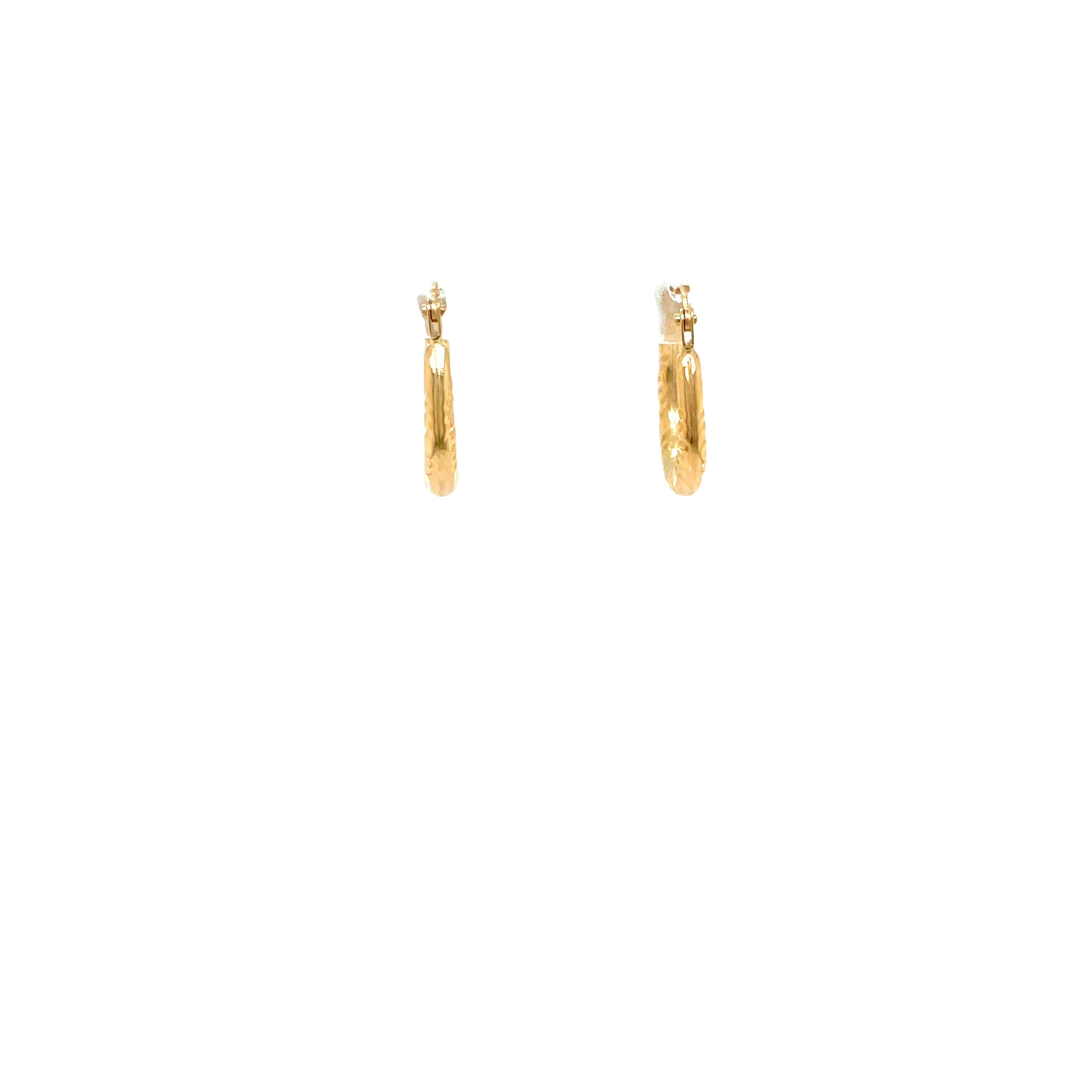 9ct Yellow Gold Horseshoe Shape Patterned Hoop Earrings