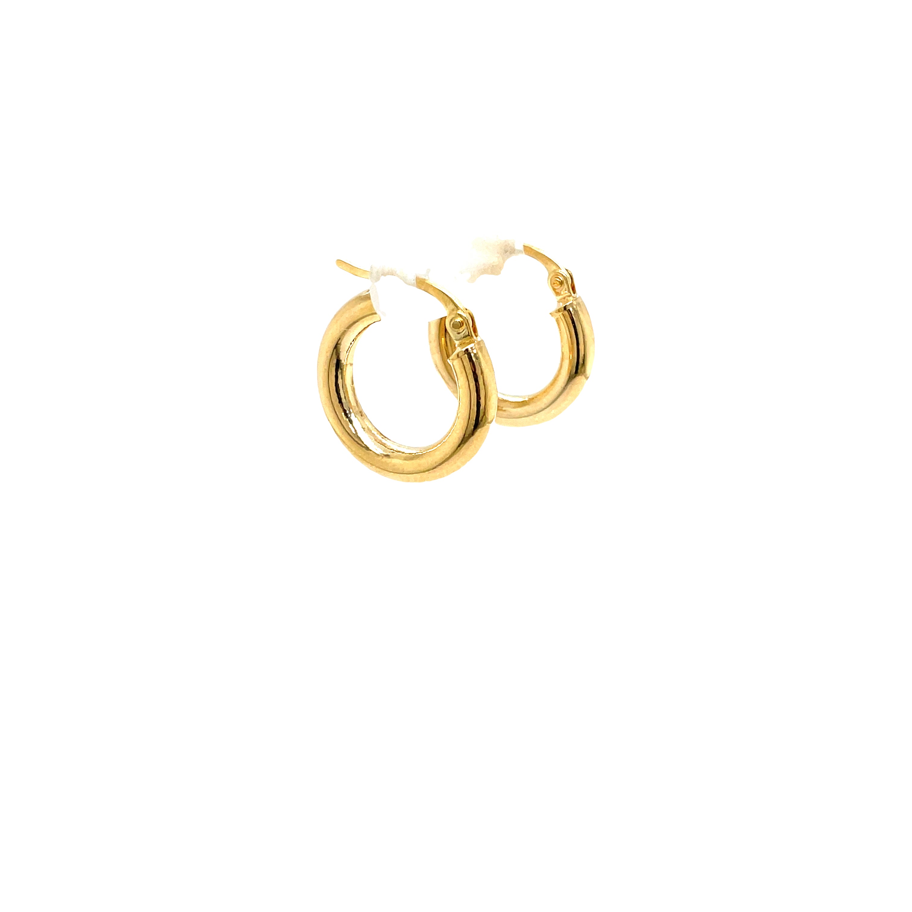9ct Yellow Gold Plain Tube Hoop Earrings