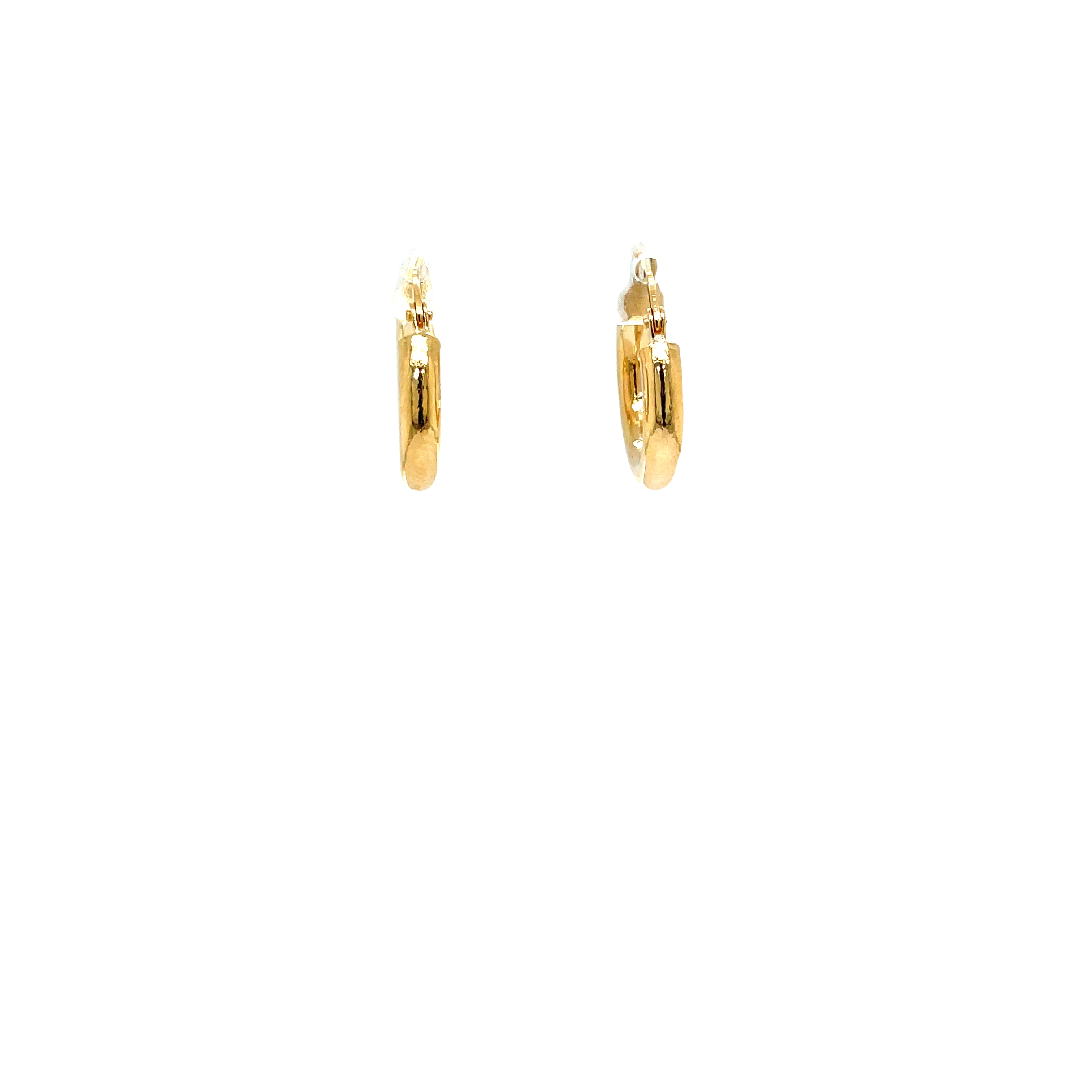 9ct Yellow Gold Plain Tube Hoop Earrings