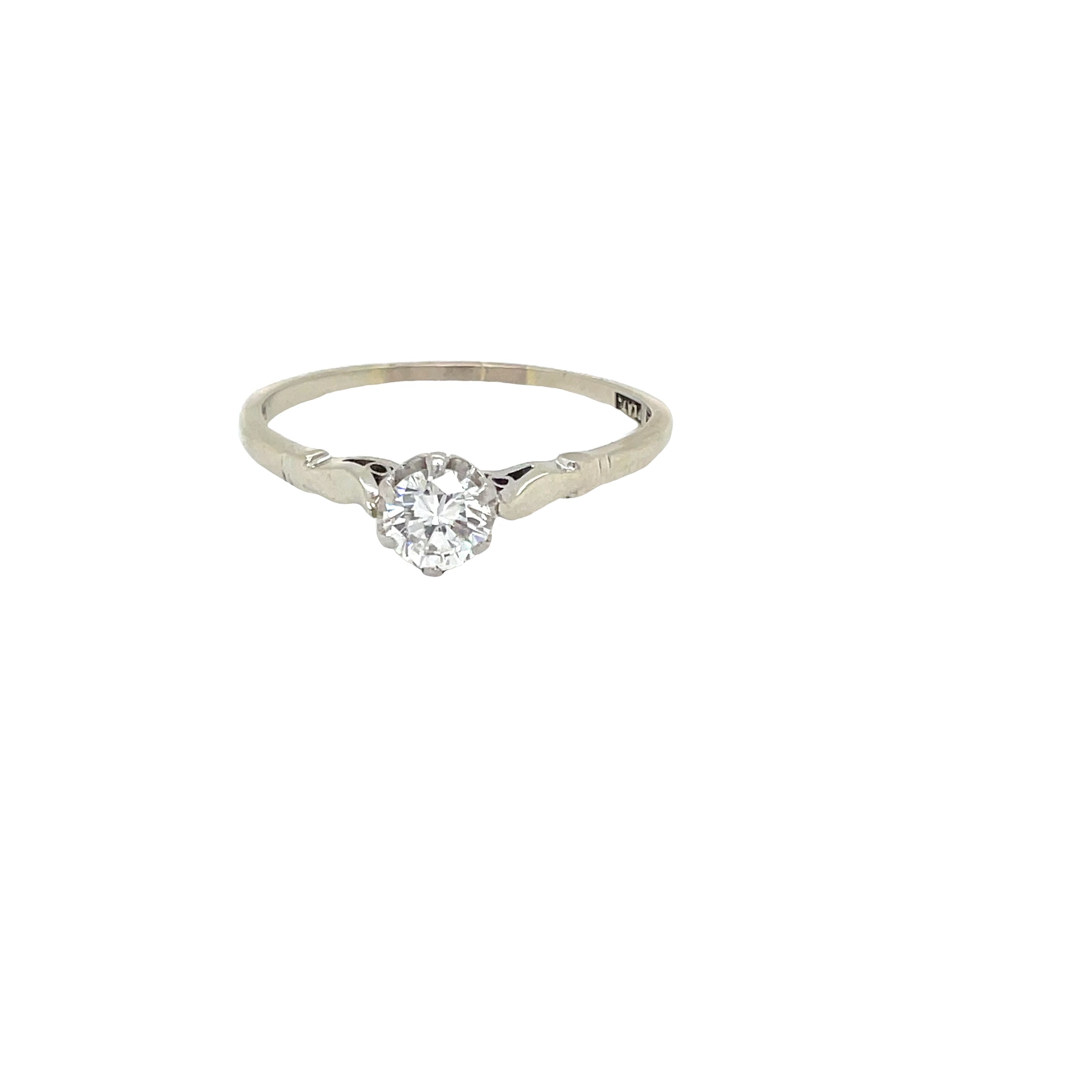 18ct White Gold and Platinum Diamond Solitaire Ring