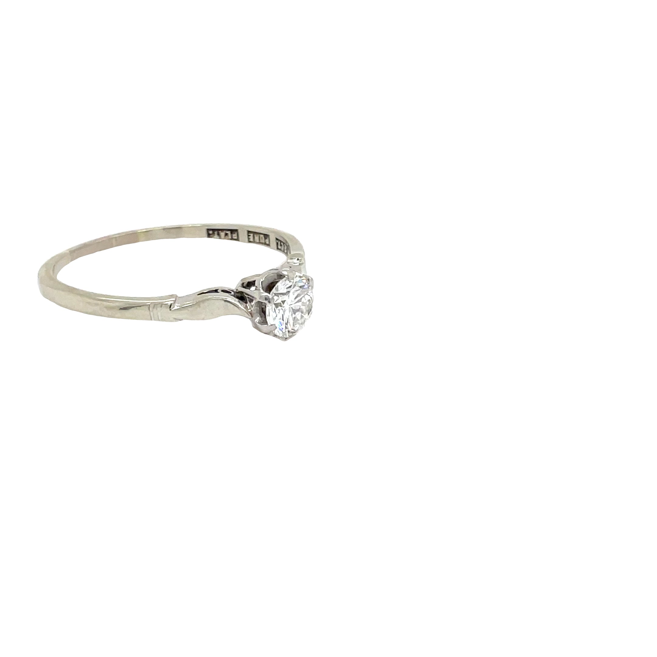 18ct White Gold and Platinum Diamond Solitaire Ring
