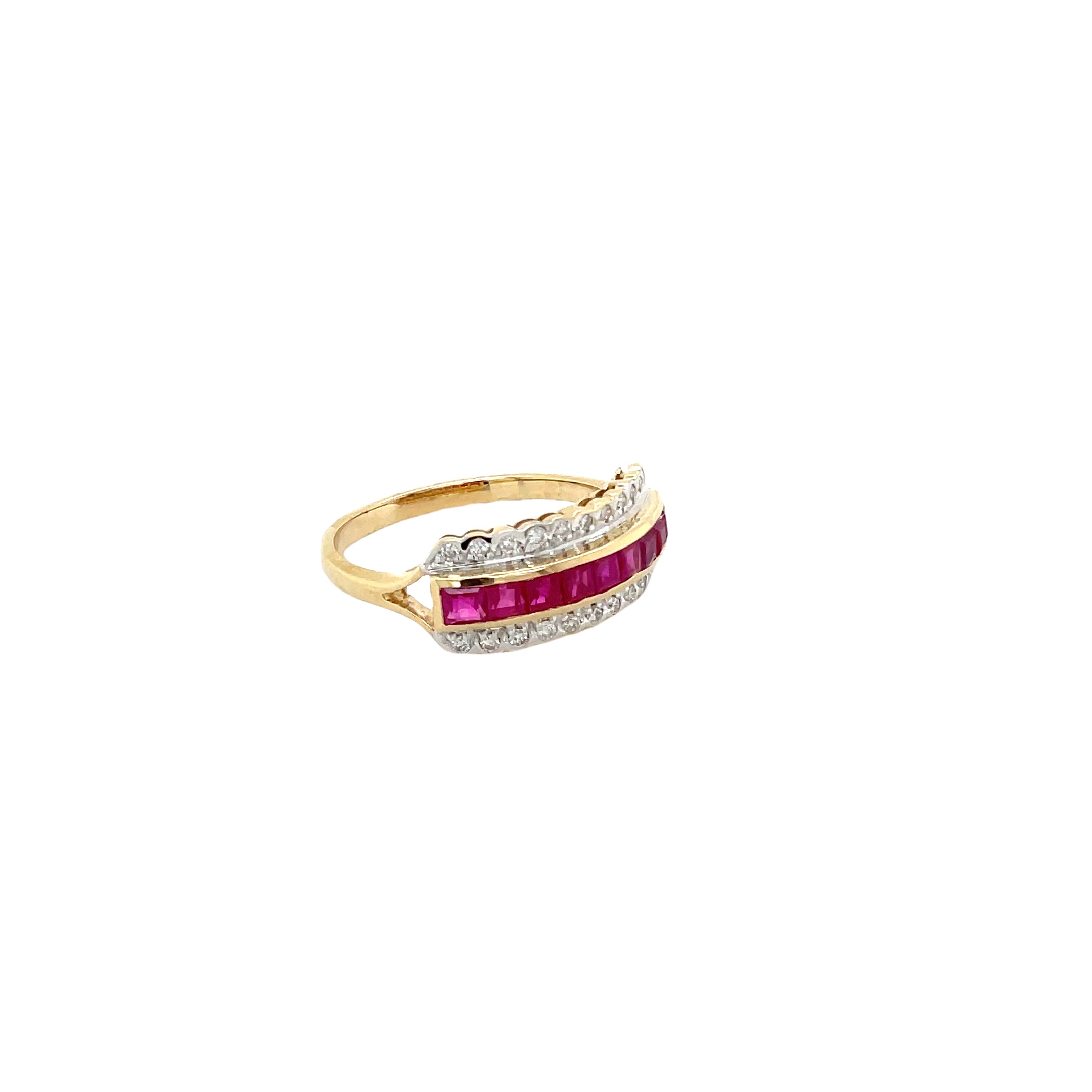 9ct Yellow Gold Ruby and Diamond Dress Ring