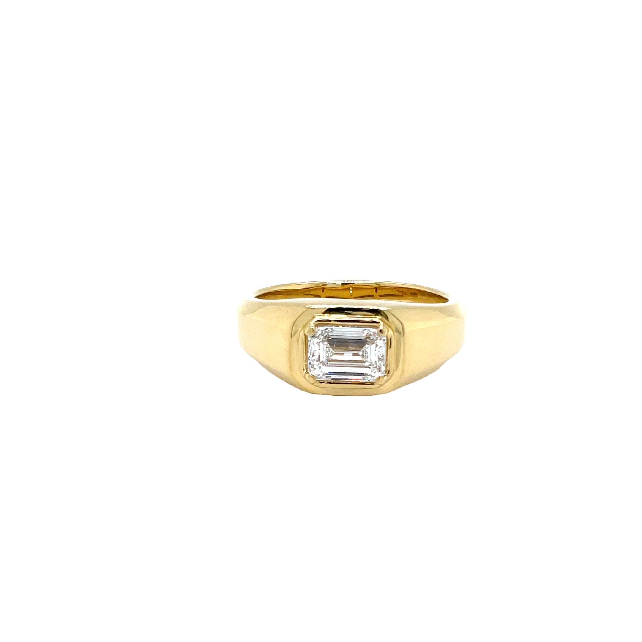 18ct Yellow Gold 1ct Emerald Cut LAB GROWN DIAMOND Ring
