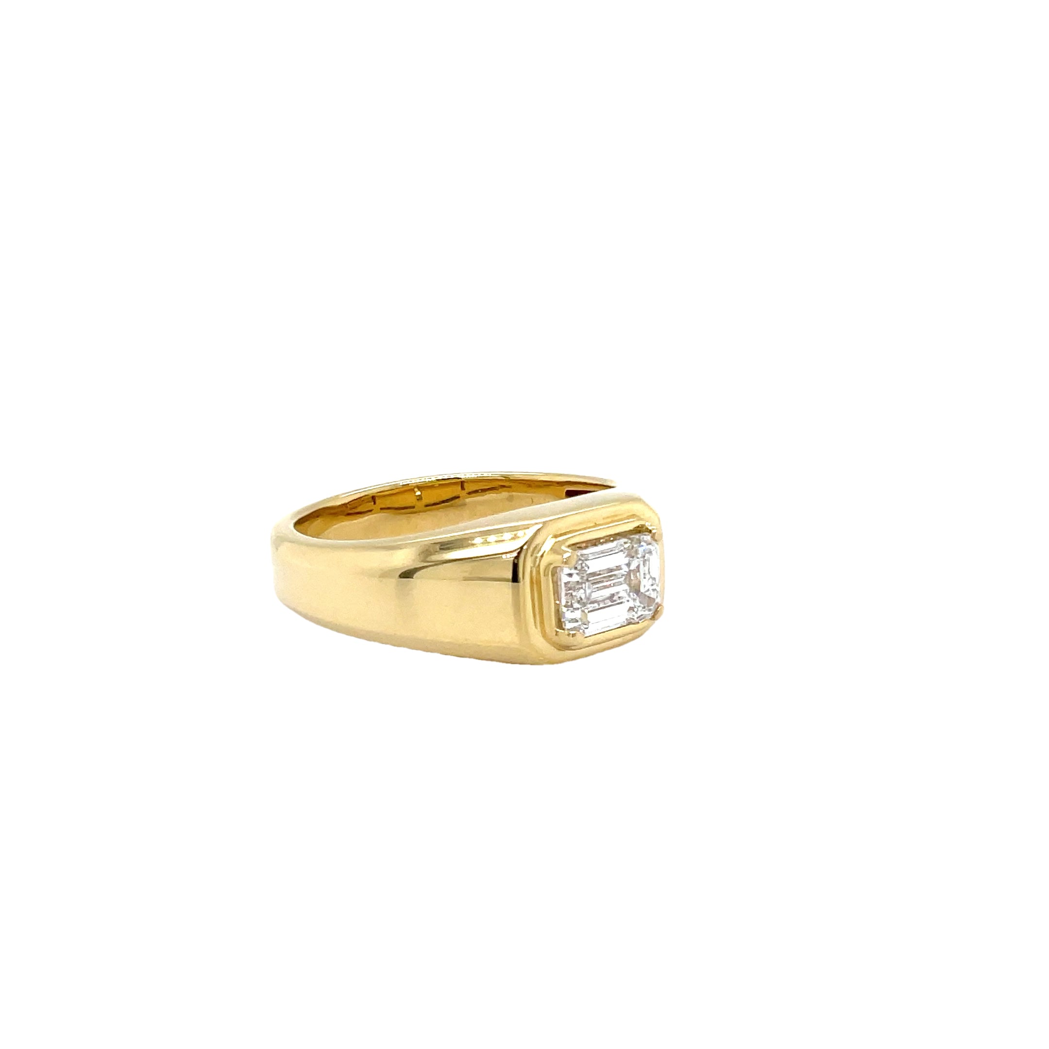 18ct Yellow Gold 1ct Emerald Cut LAB GROWN DIAMOND Ring
