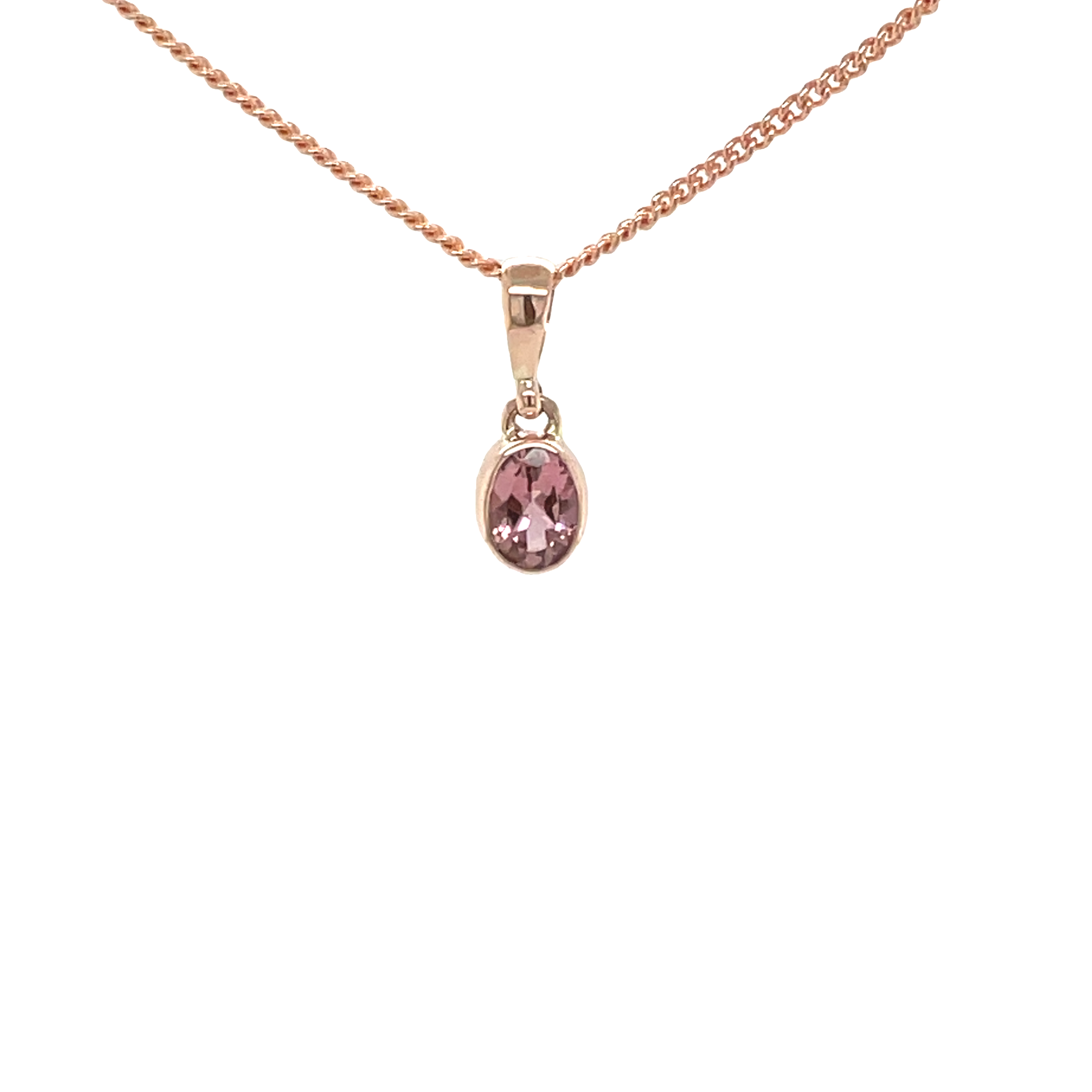 9ct Rose Gold Pink Tourmaline Pendant