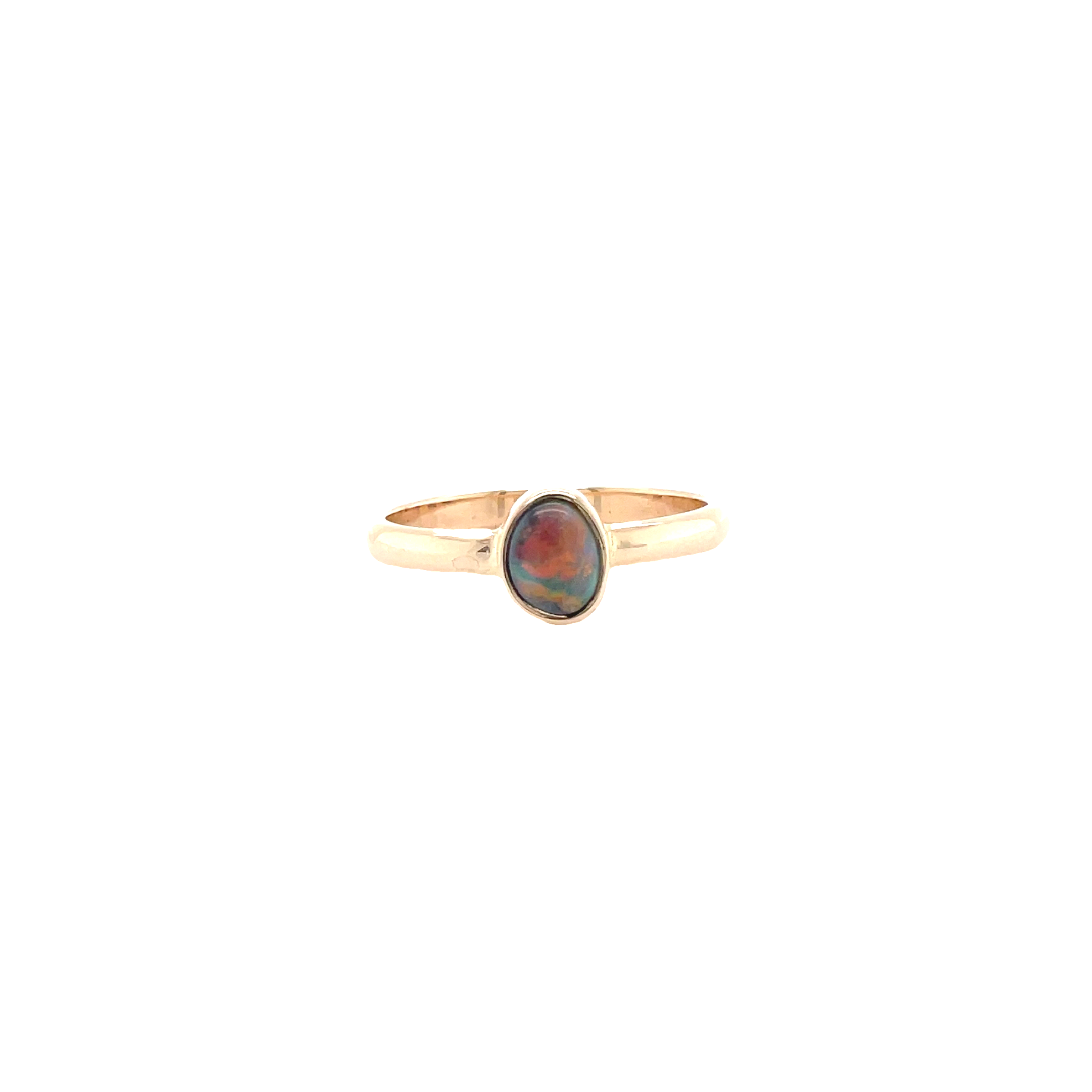 9ct Rose Gold Australian Black Opal Dress Ring