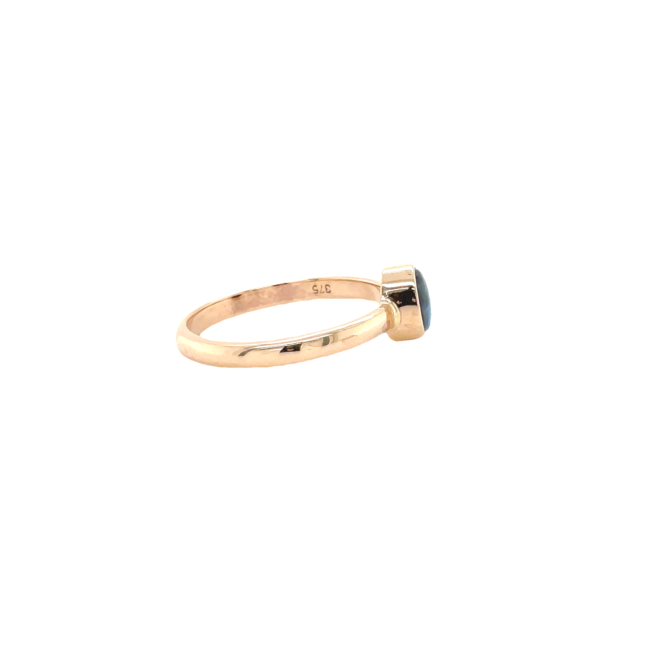 9ct Rose Gold Australian Black Opal Dress Ring