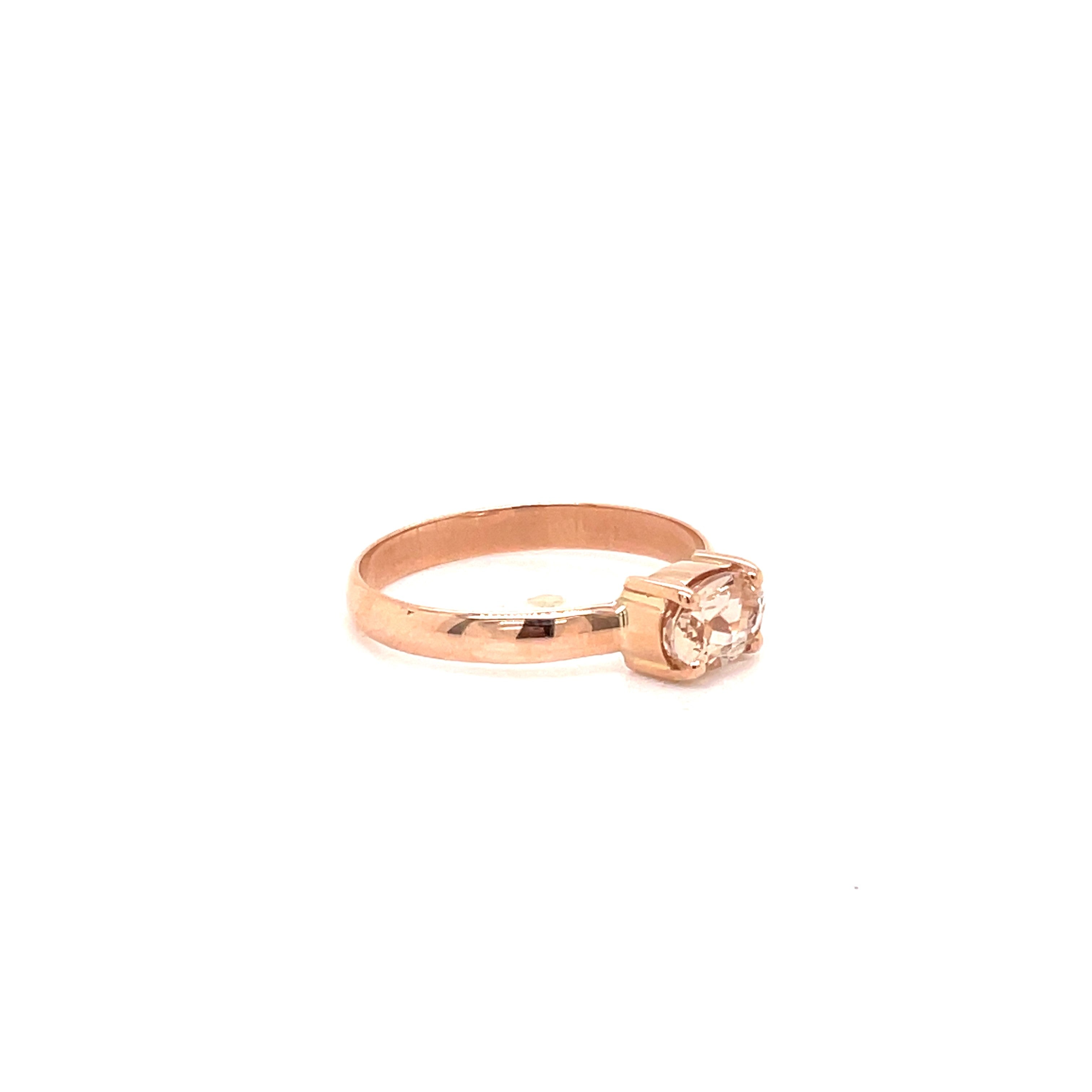 9ct Rose Gold Oval Morganite Dress Ring