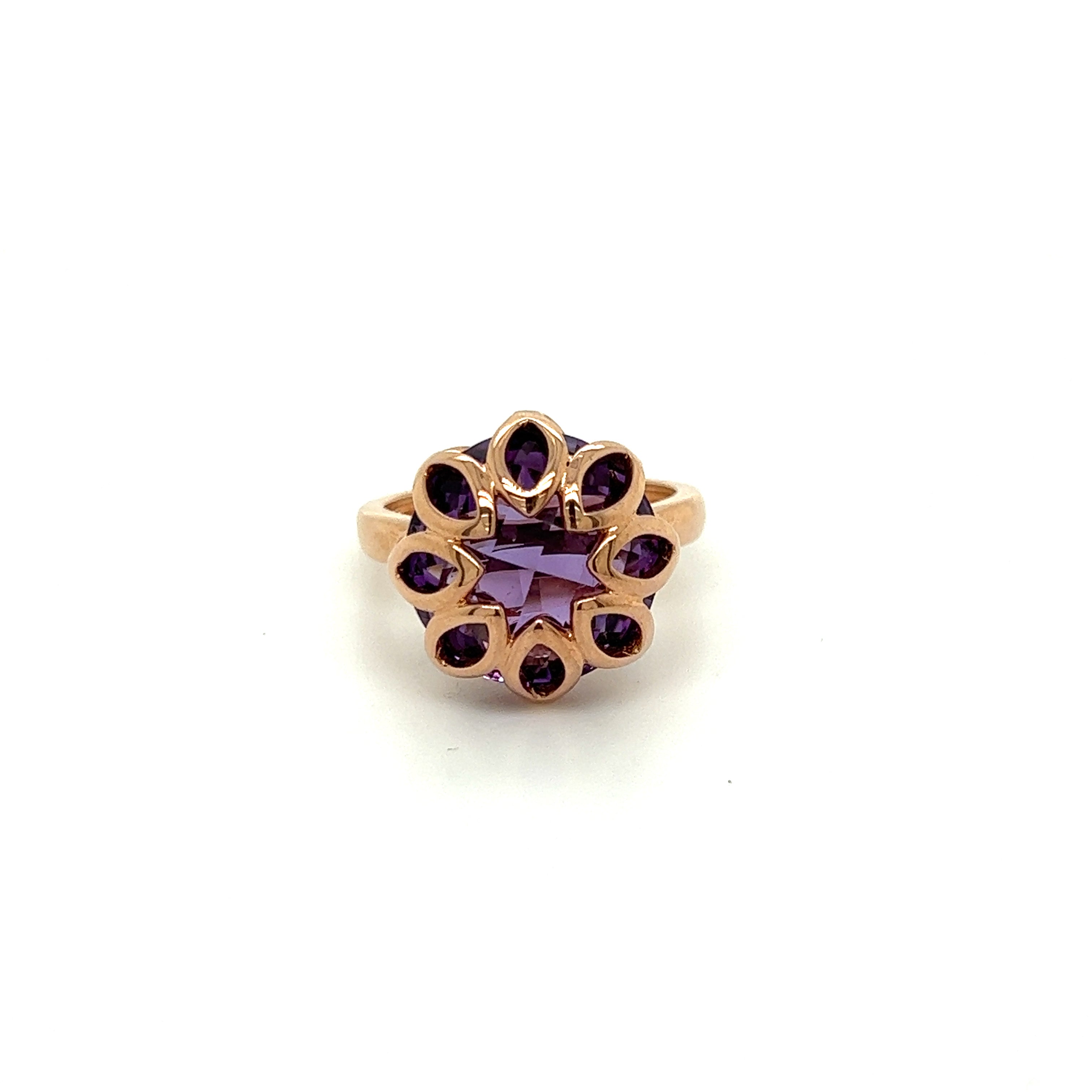 9ct rose gold amethyst ring