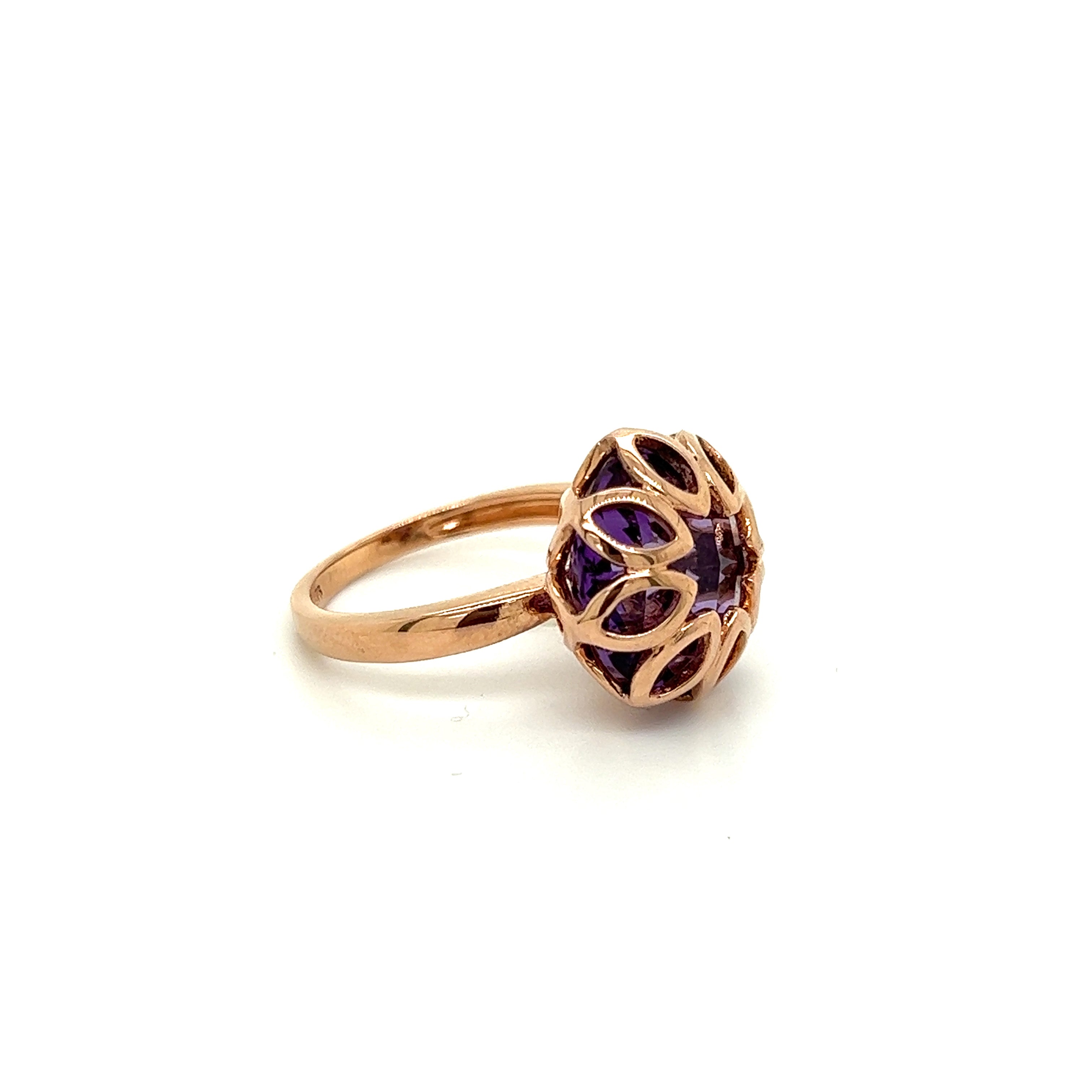 9ct rose gold amethyst ring